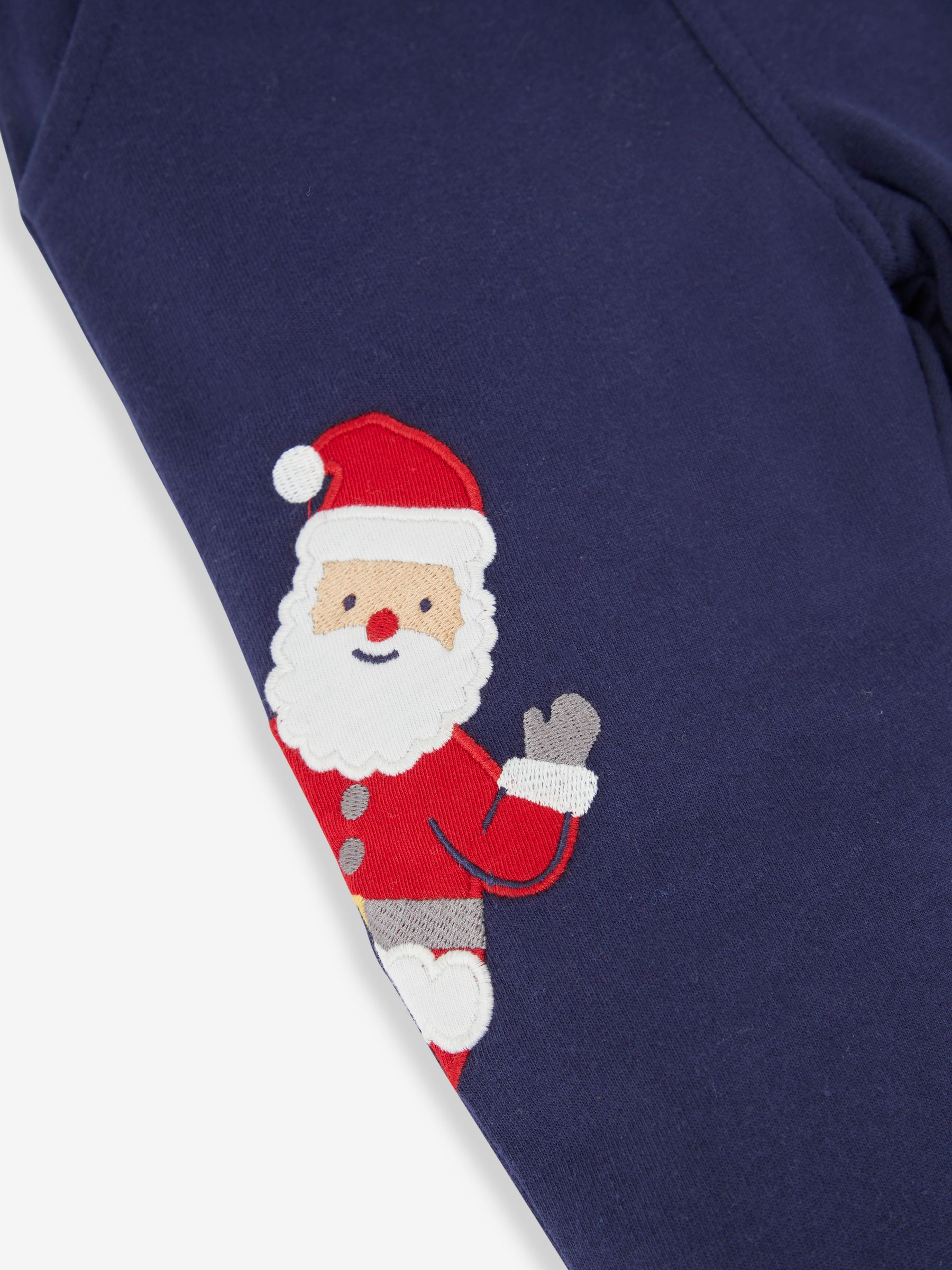 Navy Blue Christmas Appliqué Joggers With Pet In Pocket - Image 3 of 4
