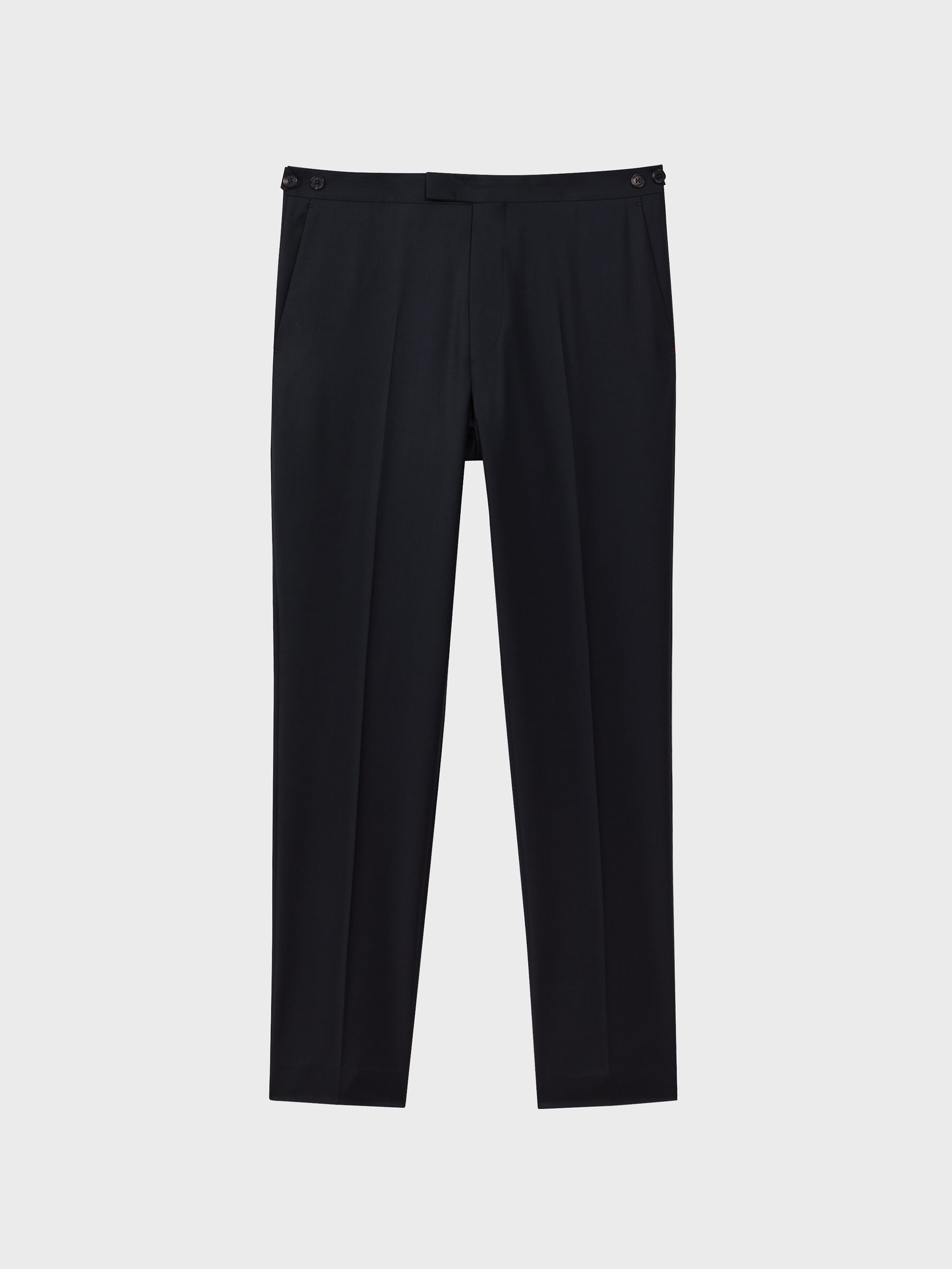 Atelier Wool-Cashmere Slim Fit Adjustable Trousers in Midnight Navy - Image 2 of 6