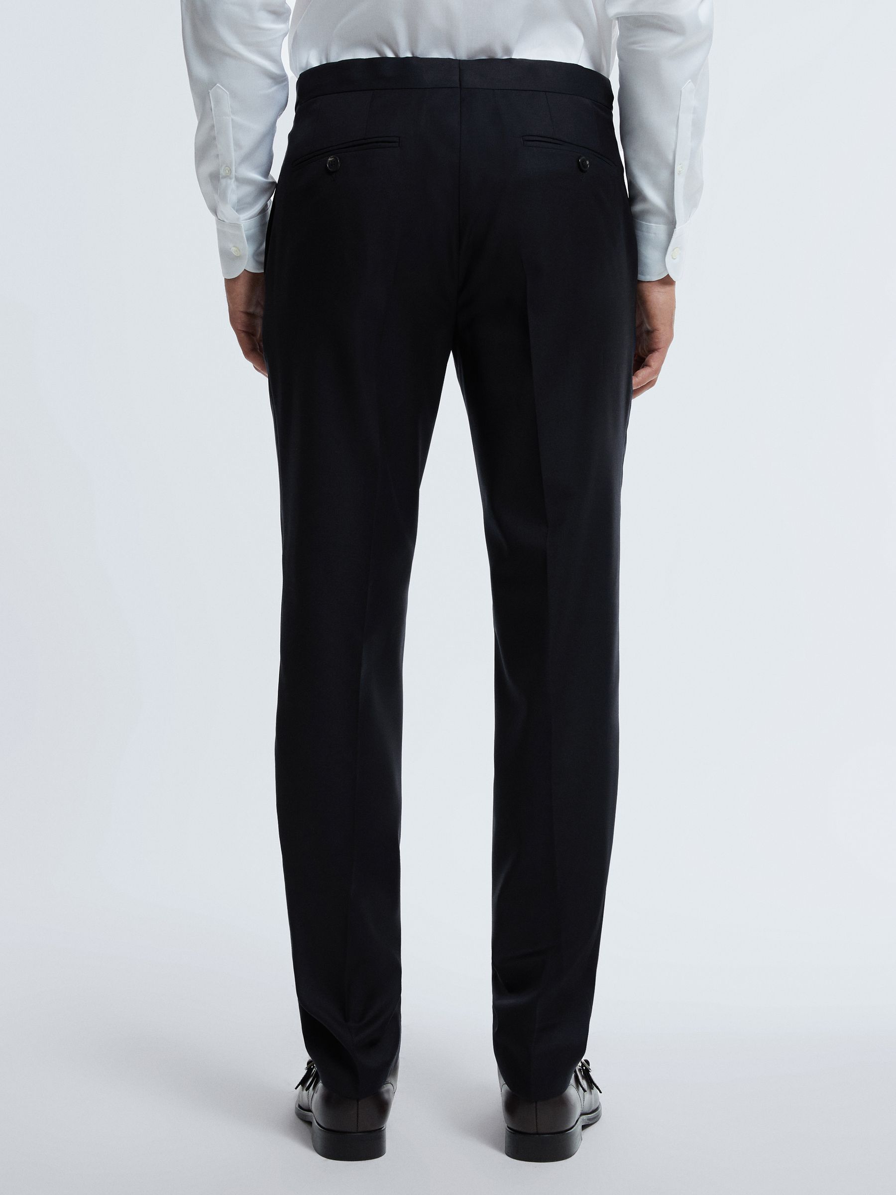 Atelier Wool-Cashmere Slim Fit Adjustable Trousers in Midnight Navy - Image 5 of 6
