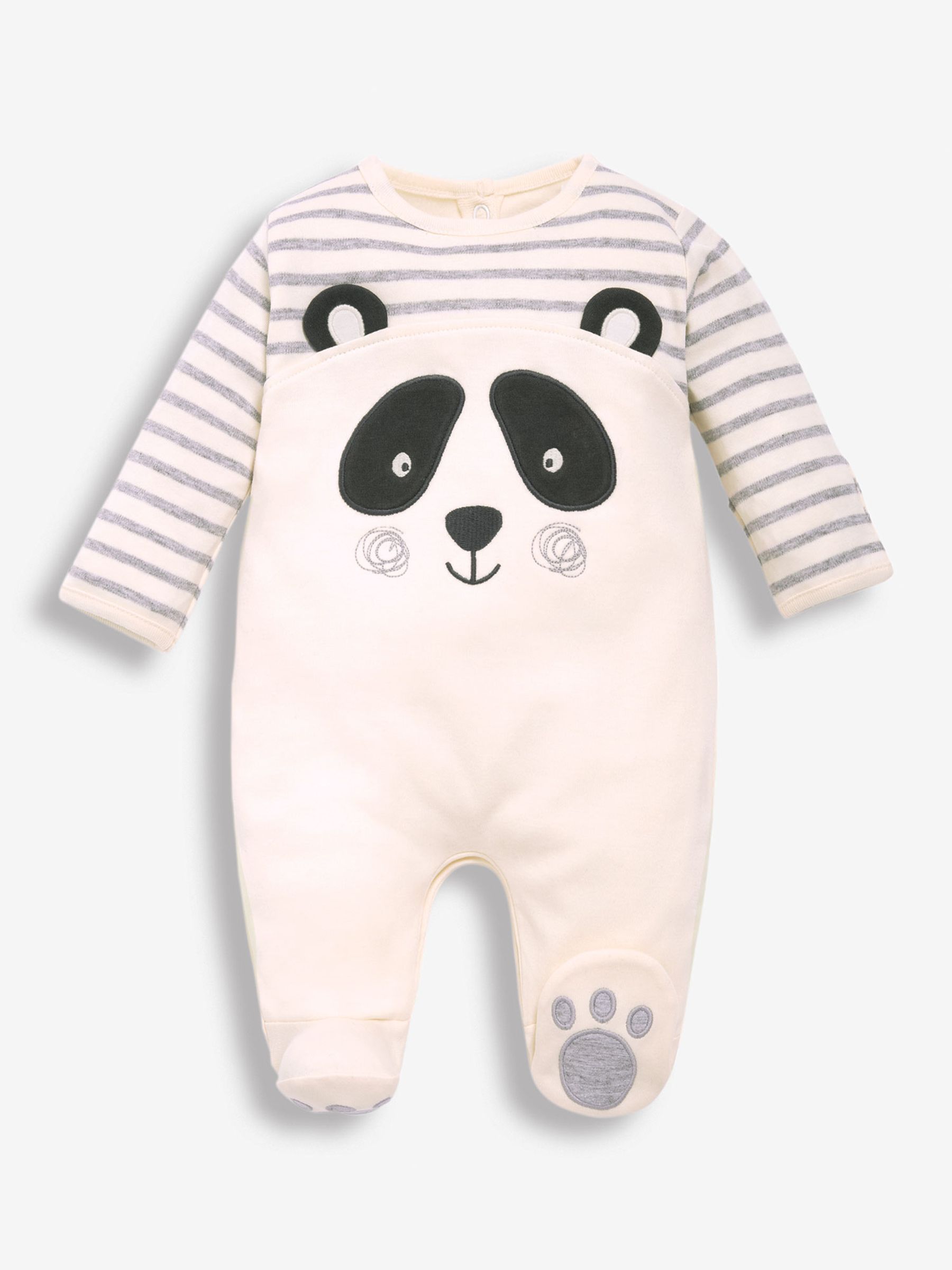 Cream 2-Piece Panda Baby Sleepsuit & Hat Set - Image 2 of 3