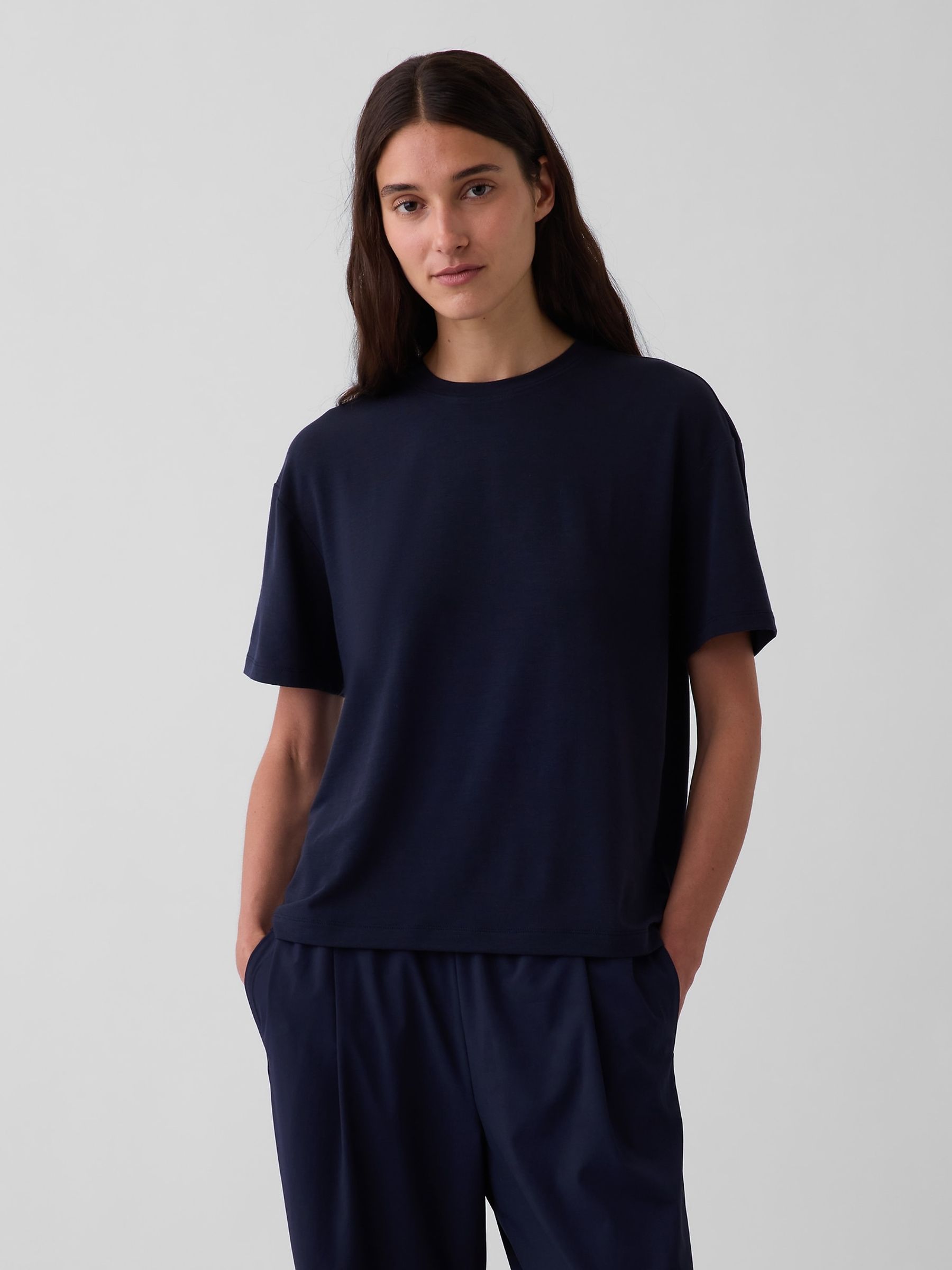 Navy GapFit Breathe Relaxed T-Shirt - Image 1 of 4