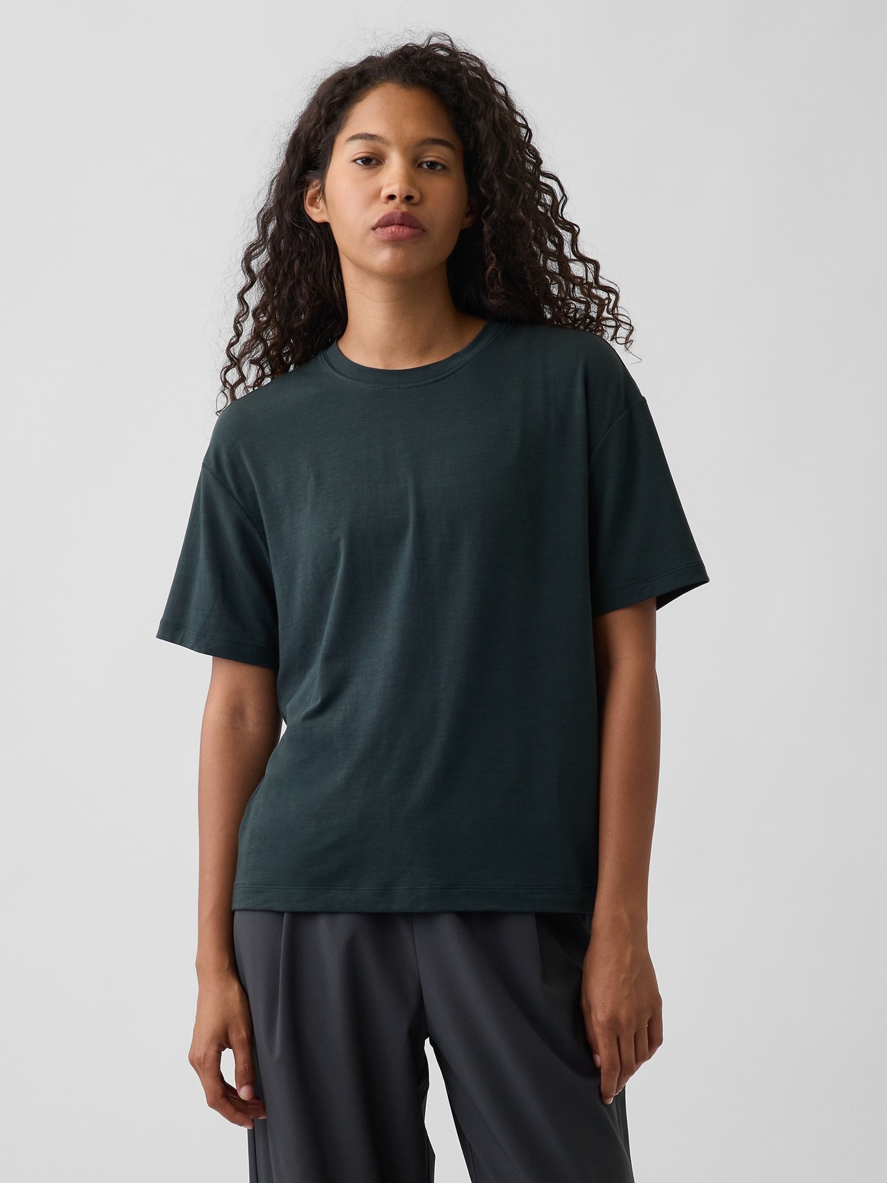 Green GapFit Breathe Relaxed T-Shirt - Image 1 of 4 Green GapFit Breathe Relaxed T-Shirt - Image 1 of 4