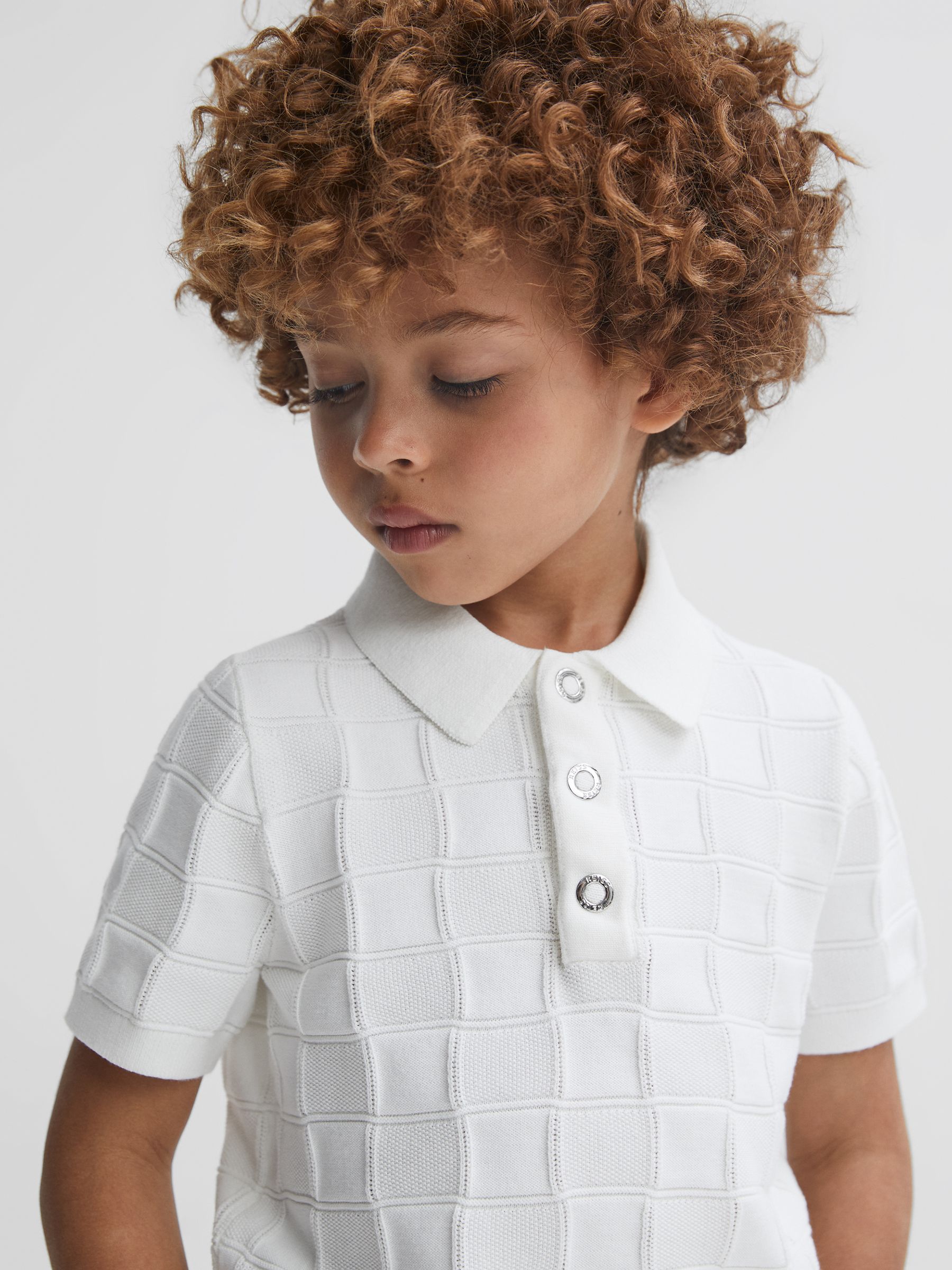 3-9 yrs Cotton Press-Stud Polo T-Shirt in White - Image 4 of 7
