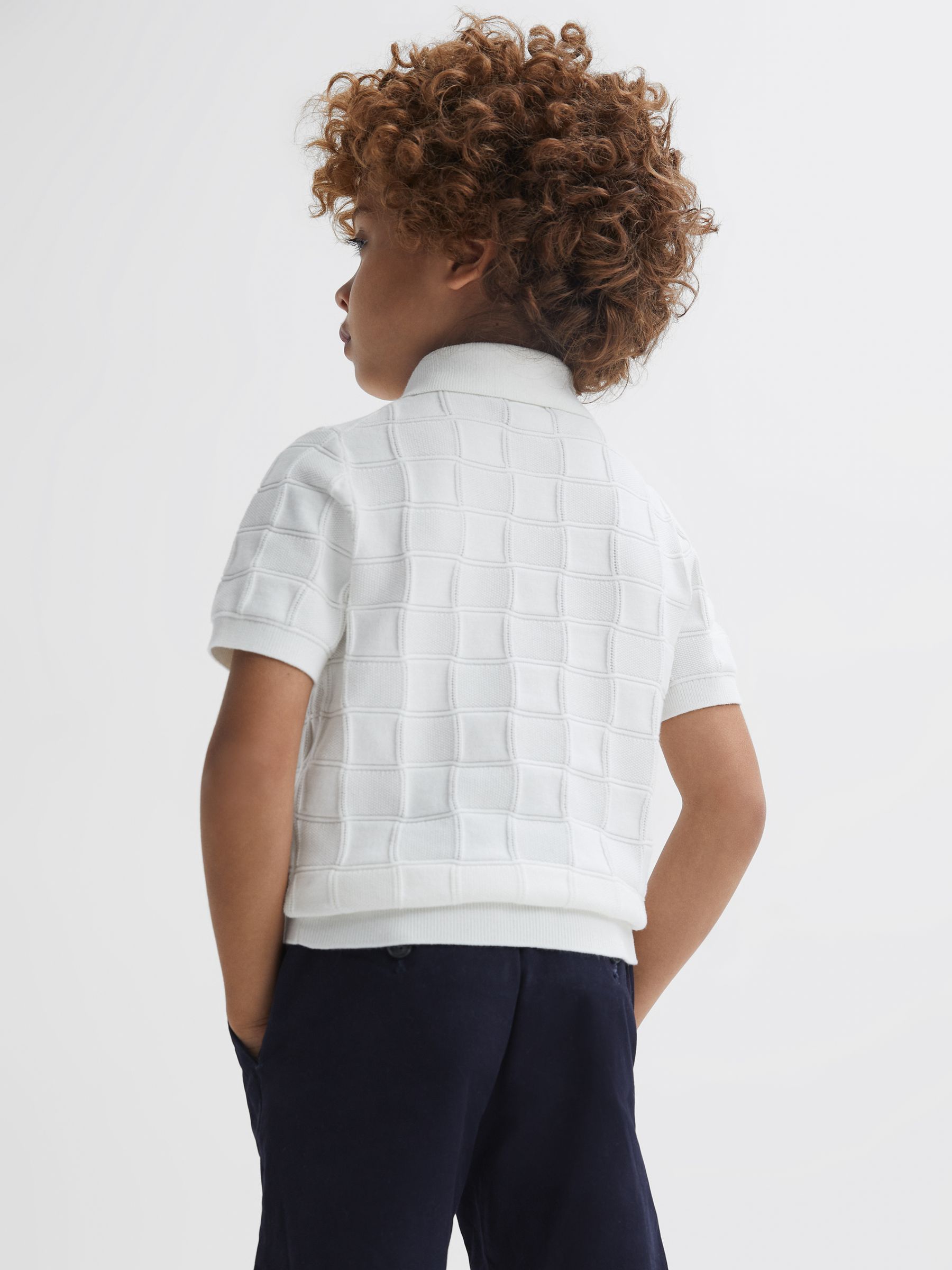 3-9 yrs Cotton Press-Stud Polo T-Shirt in White - Image 5 of 7