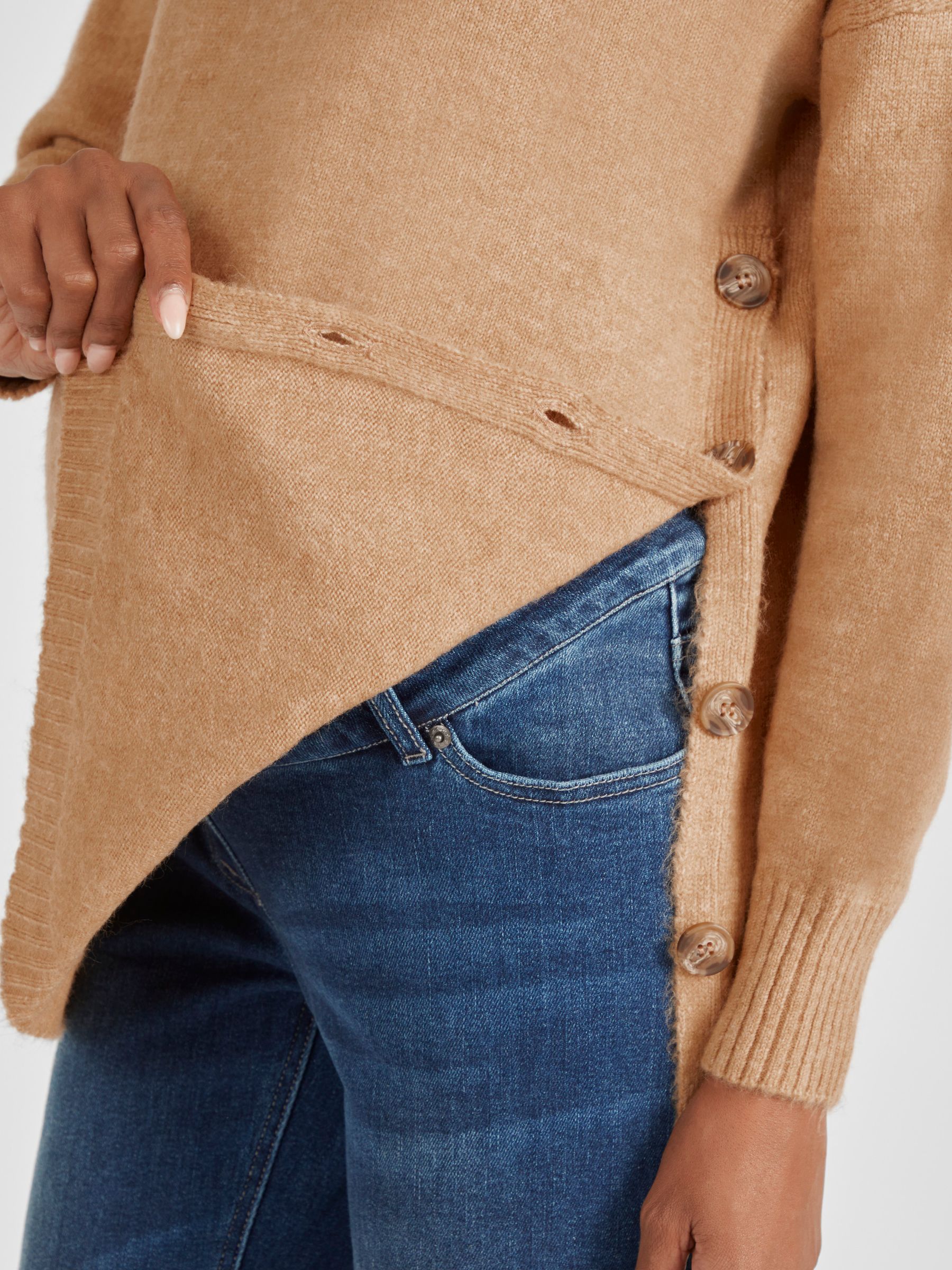 Camel Brown Turtle Neck Maternity & Nursing Jumper - Image 4 of 5