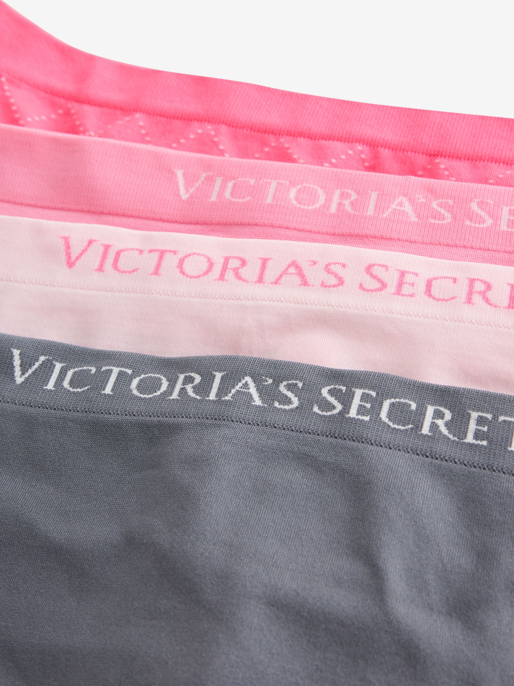 Grey & Pink Thong 4 Pack Logo Knickers - Image 4 of 9