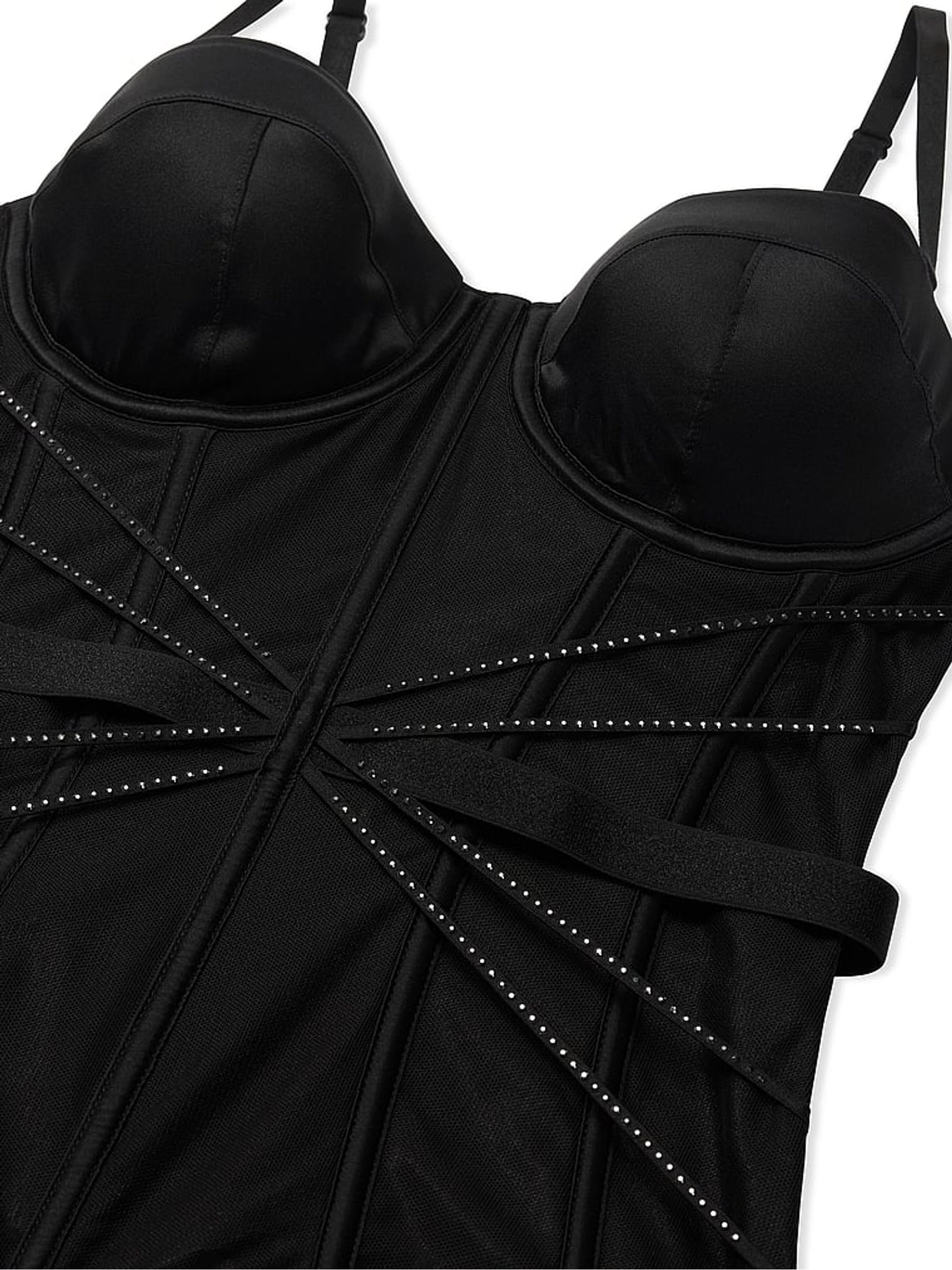 Black Shine Strapless Corset Top - Image 3 of 3