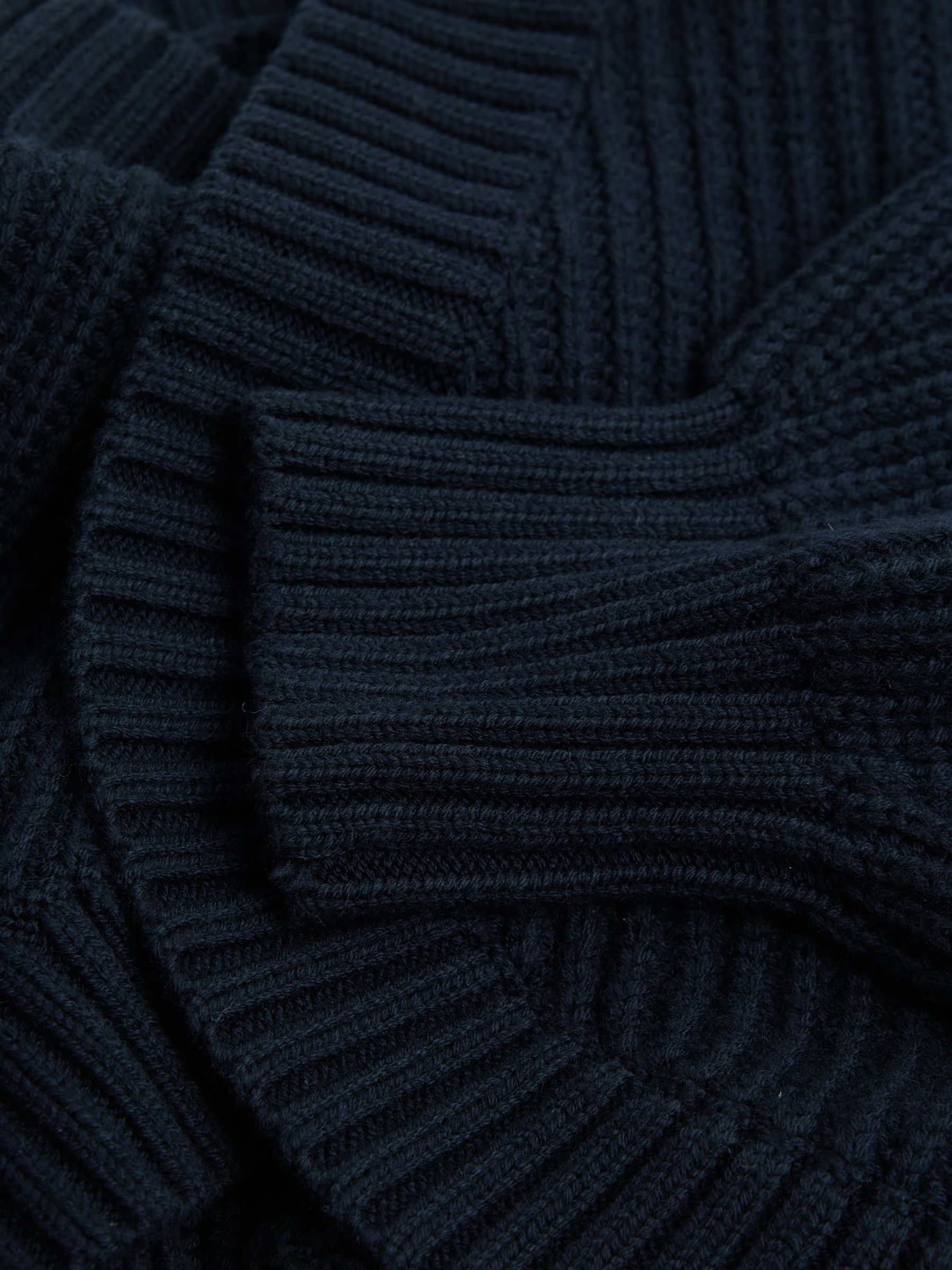 Florere Knitted Blouson Sleeve Shrug in Navy - Image 6 of 6