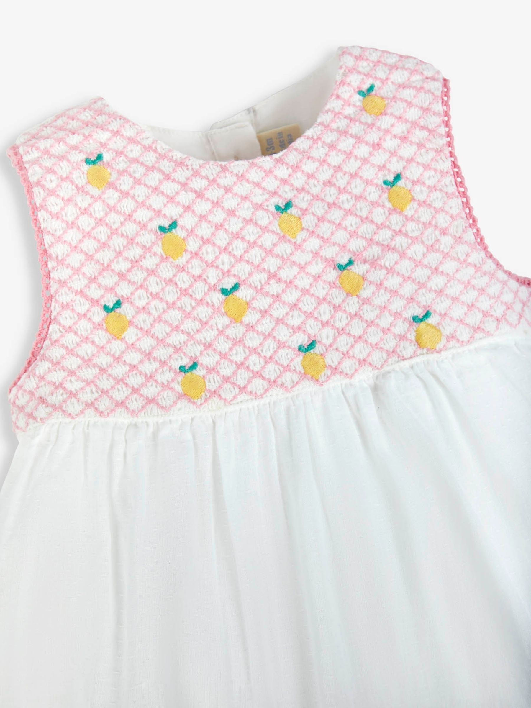 White Duck Appliqué Smocked Baby Dress With Knickers - Image 6 of 7