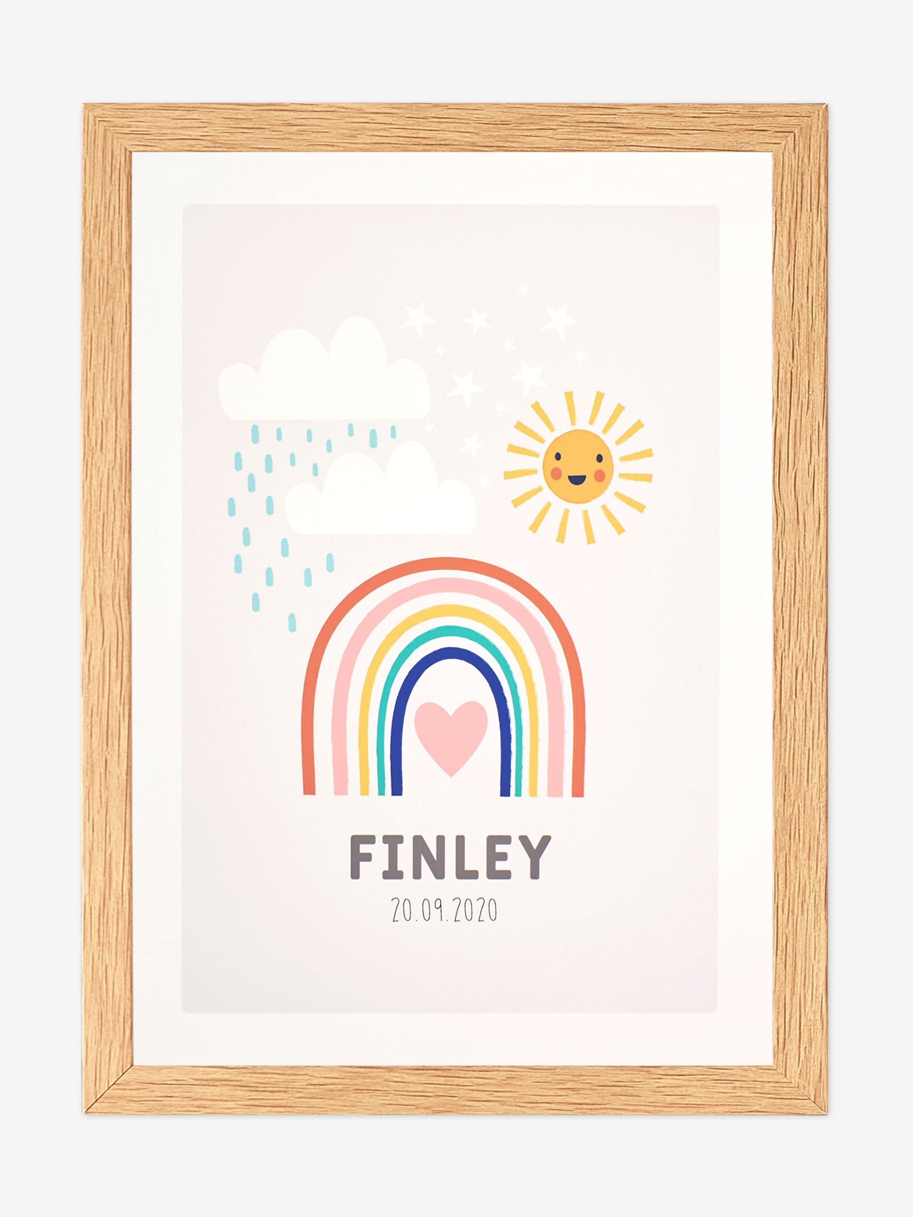 Oak Personalised & Framed Rainbow Print - Image 1 of 1
