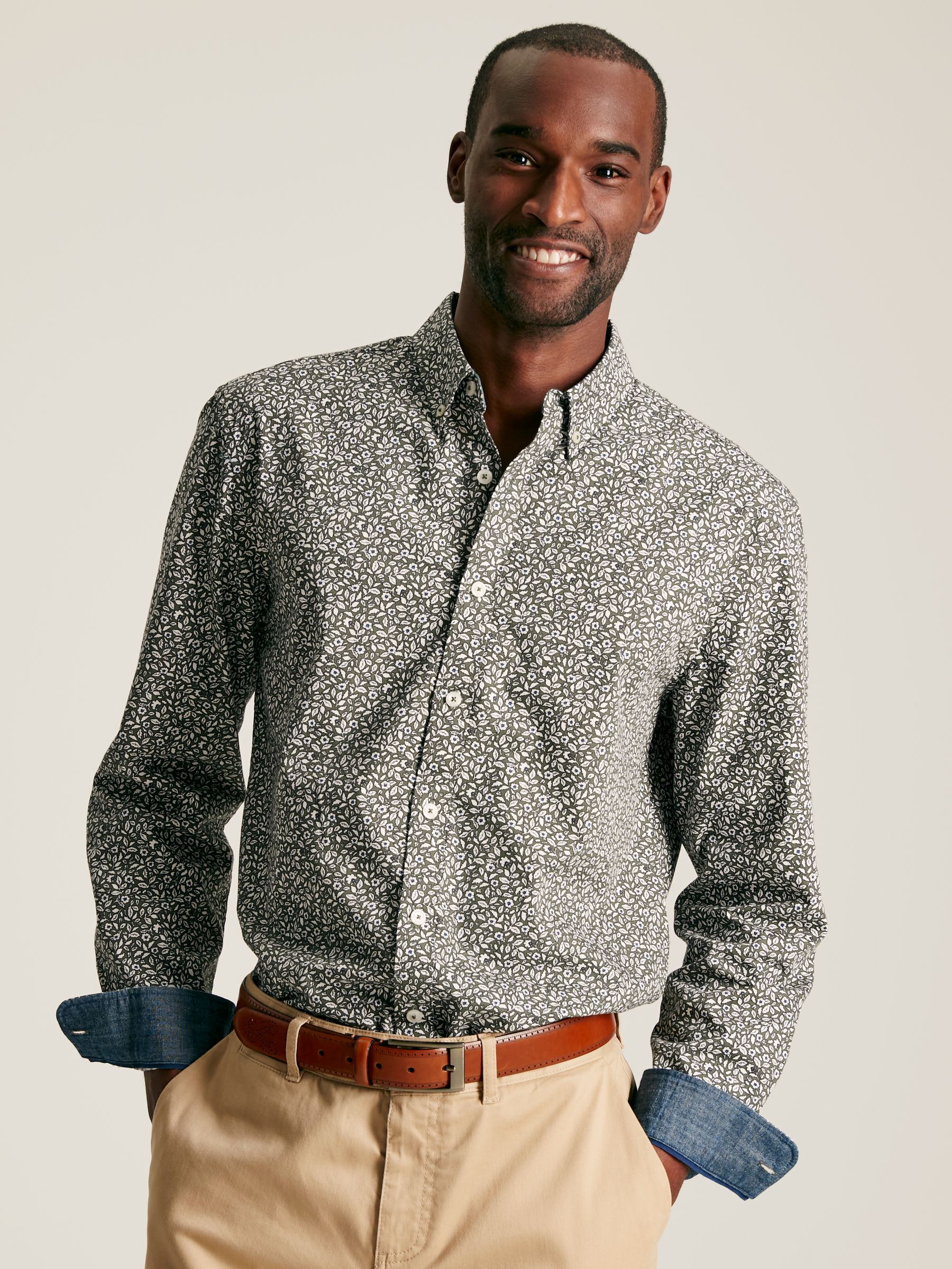 Invitation Green Floral Cotton Shirt - Image 1 of 7