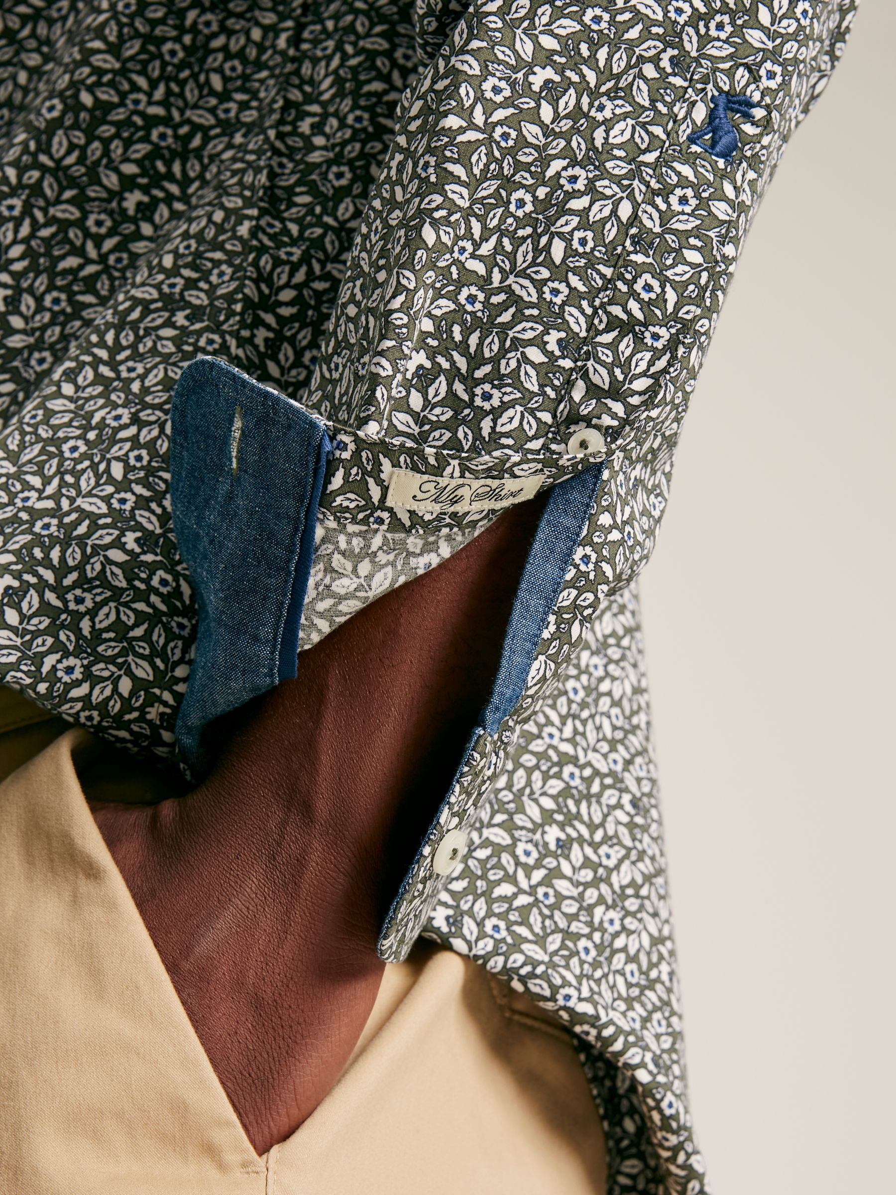 Invitation Green Floral Cotton Shirt - Image 6 of 7