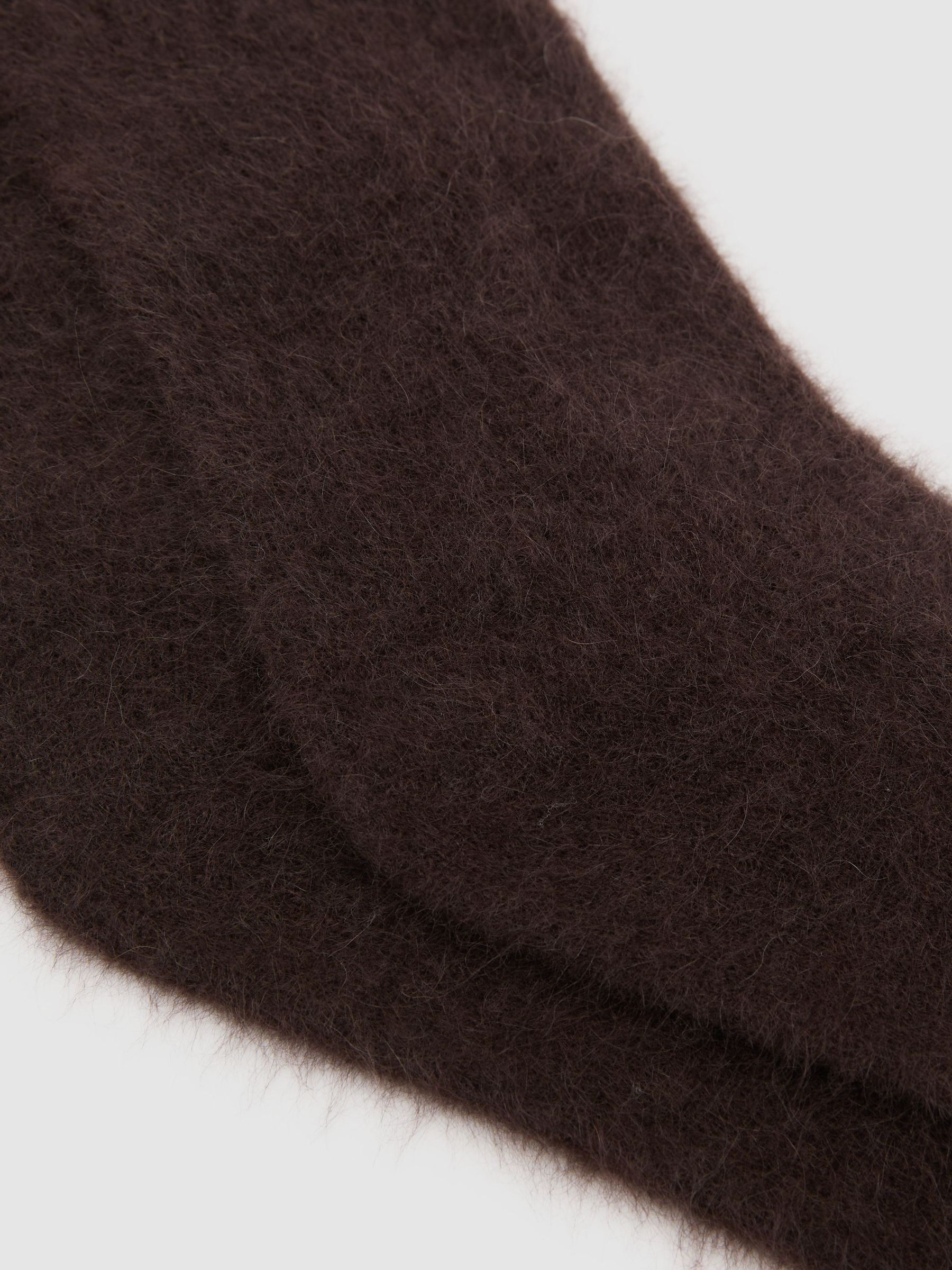 Brushed Cashmere Socks in Chocolate - Image 2 of 3