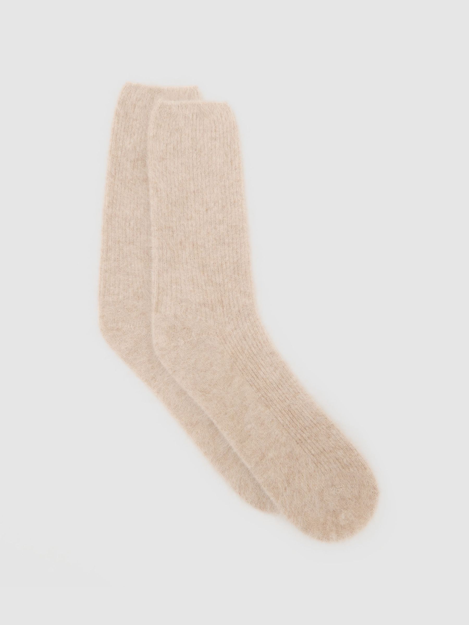 Brushed Cashmere Socks in Oatmeal - Image 2 of 4