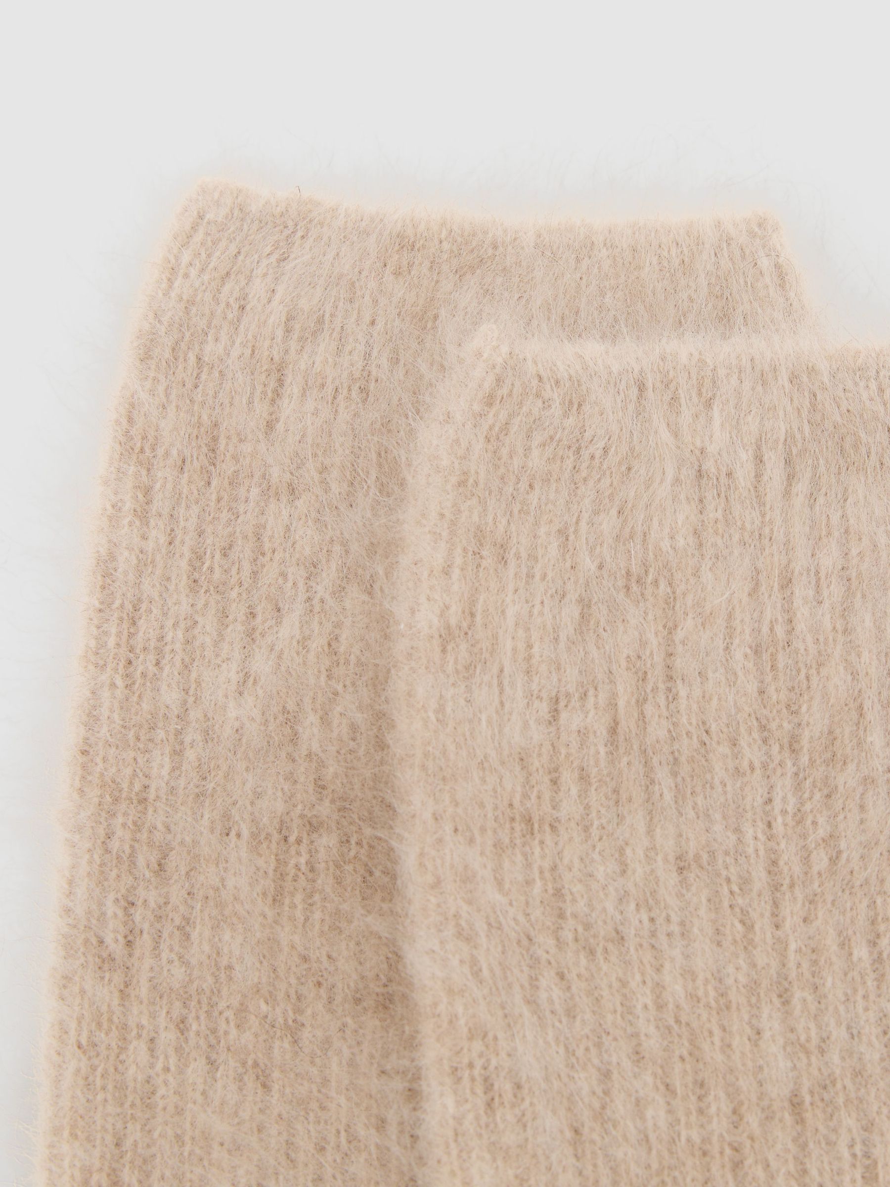Brushed Cashmere Socks in Oatmeal - Image 3 of 4