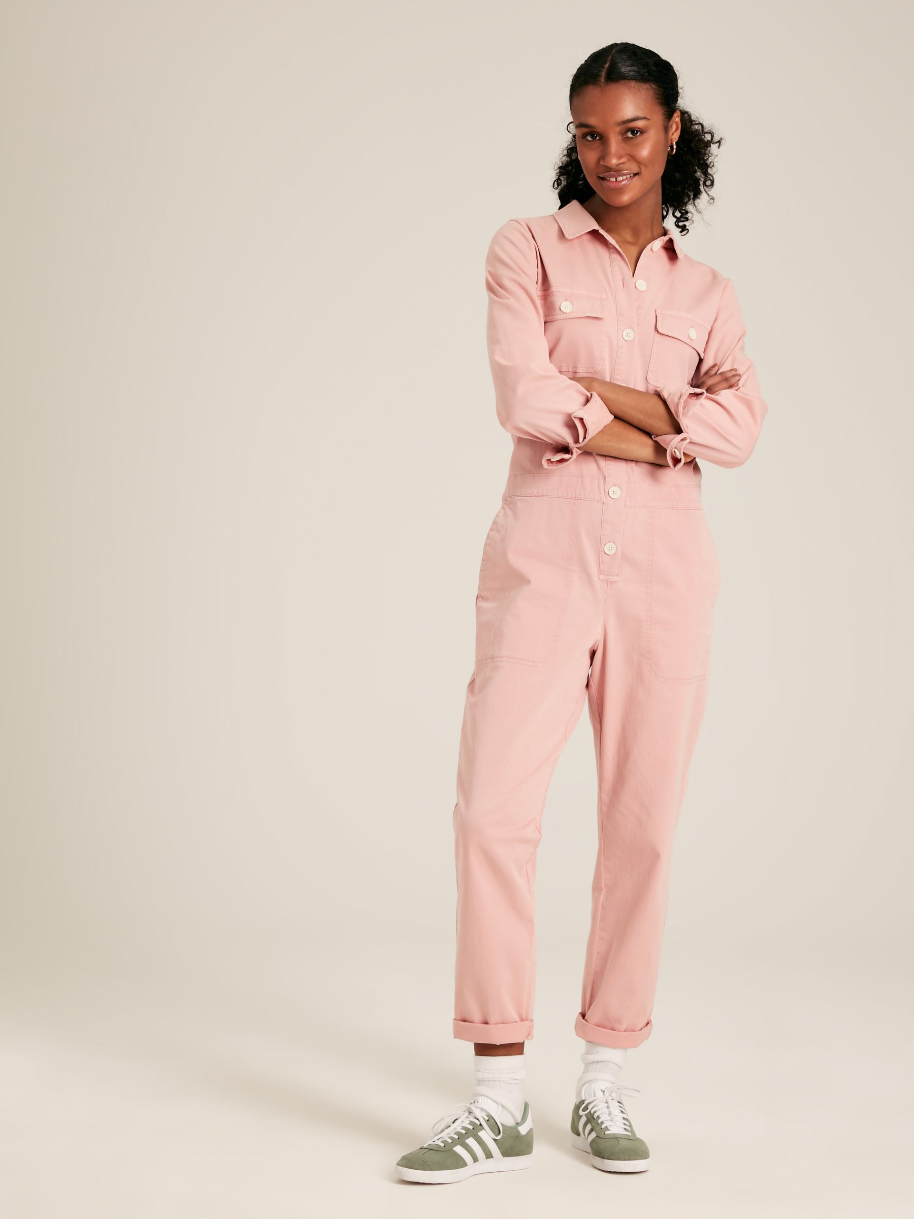 Rose Pink Long Sleeve Cotton Boiler Suit - Image 1 of 5