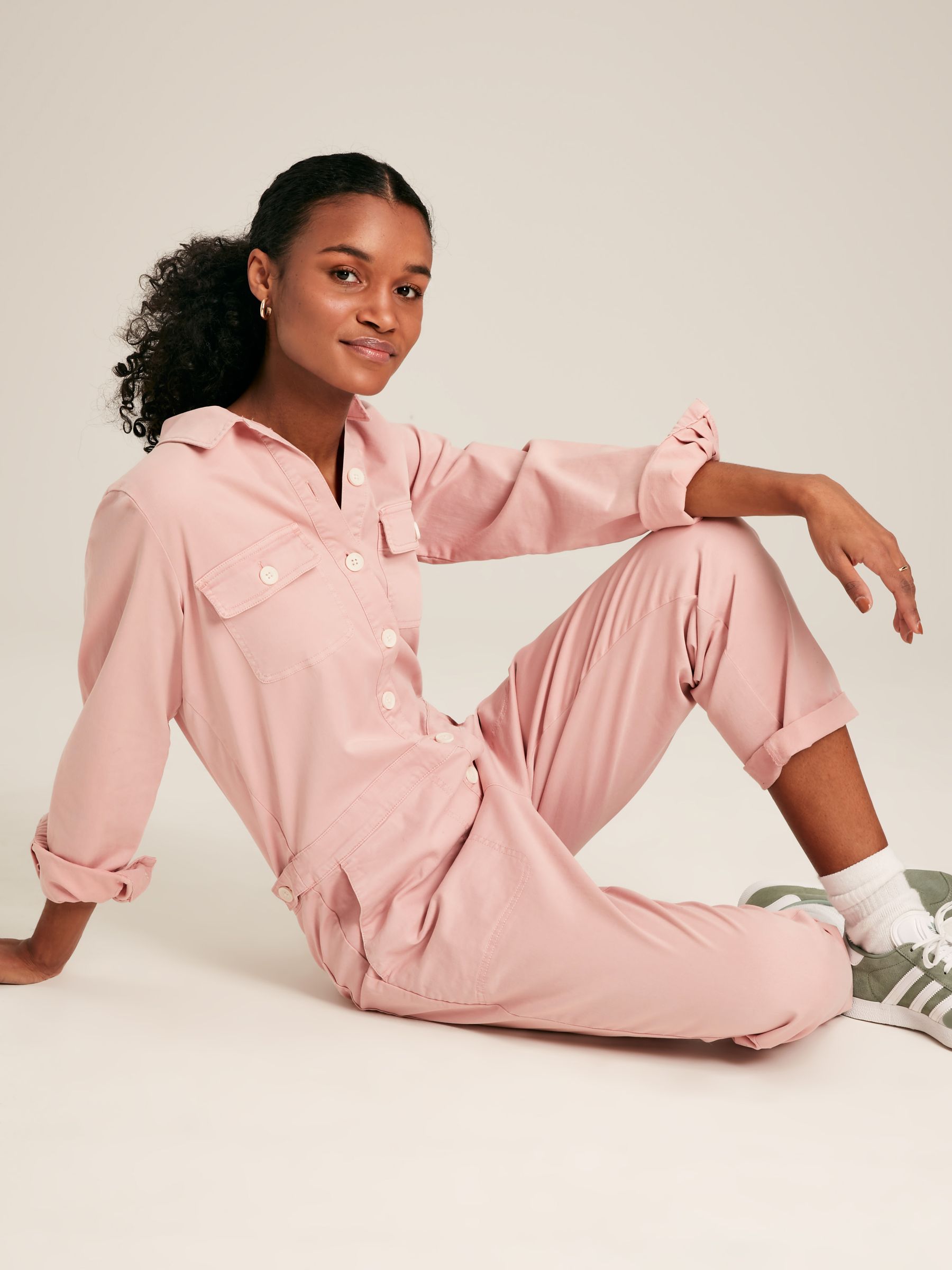 Rose Pink Long Sleeve Cotton Boiler Suit - Image 3 of 5