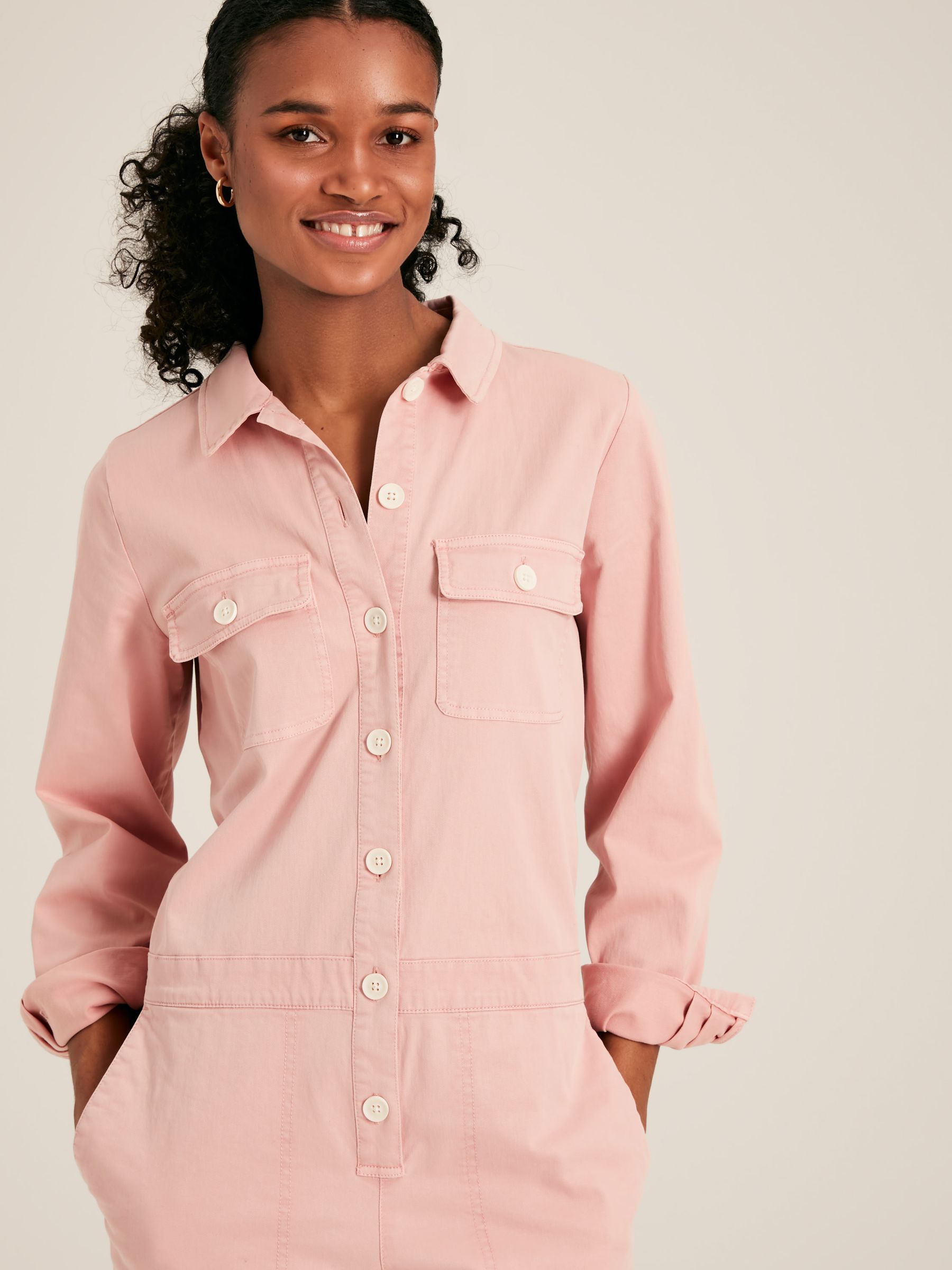 Rose Pink Long Sleeve Cotton Boiler Suit - Image 4 of 5