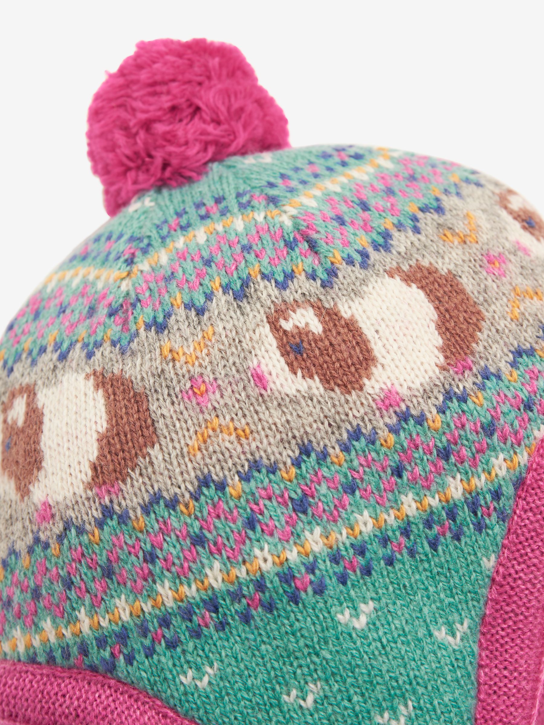 Green Fairisle Pattern Bobble Hat - Image 2 of 2