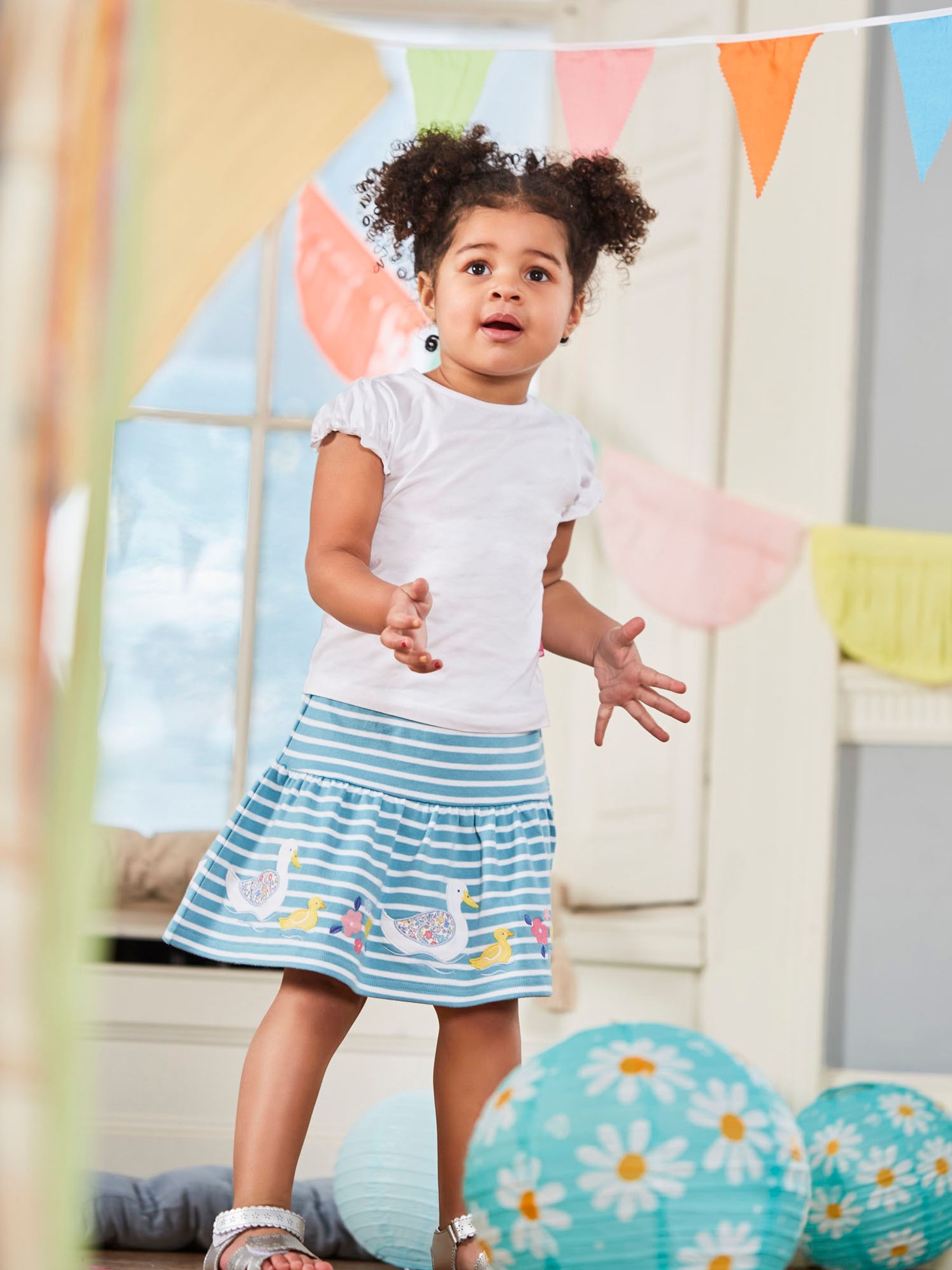 Duck Egg Girls' Stripe Duck Appliqué Skort - Image 1 of 5