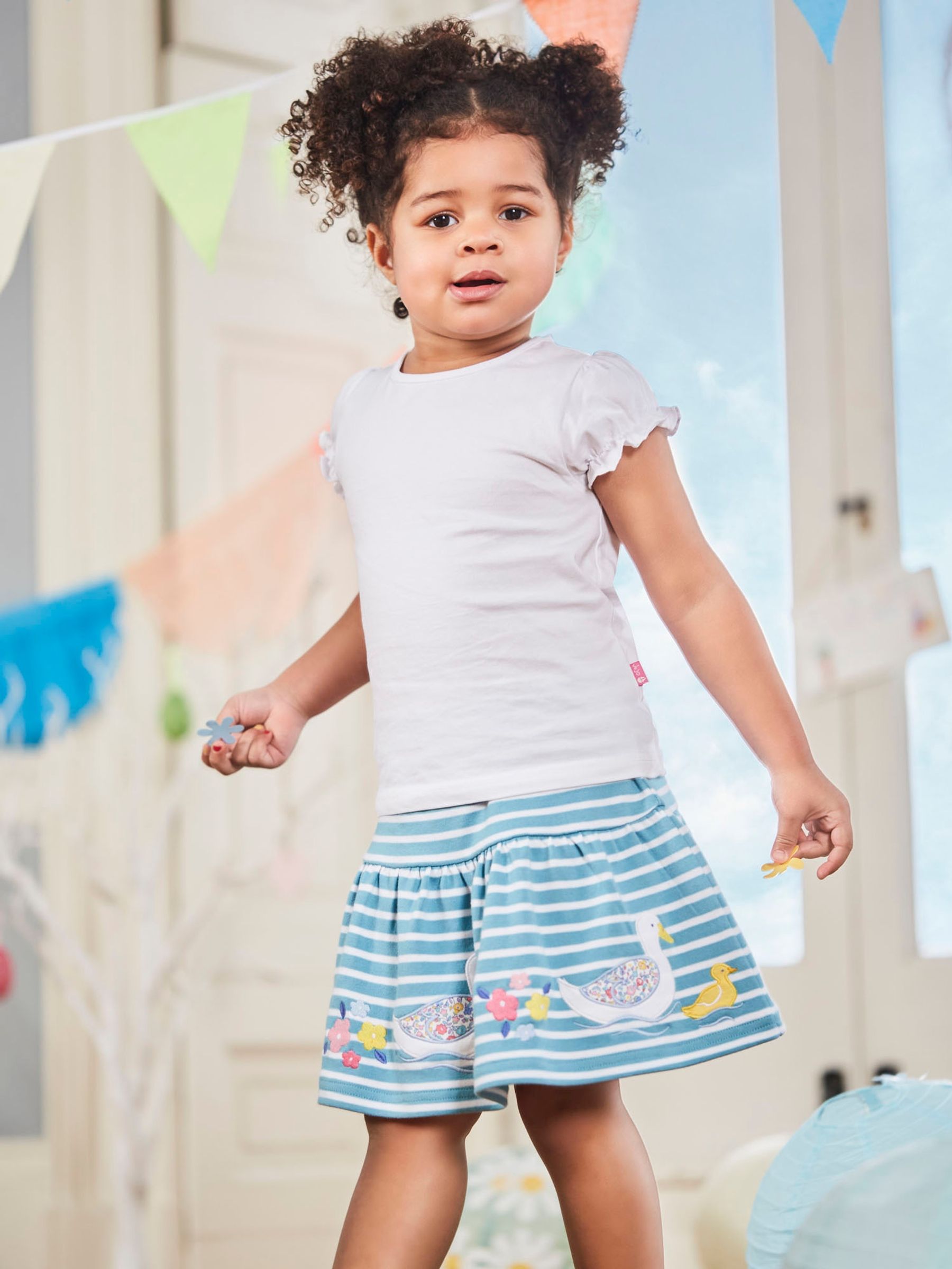 Duck Egg Girls' Stripe Duck Appliqué Skort - Image 2 of 5
