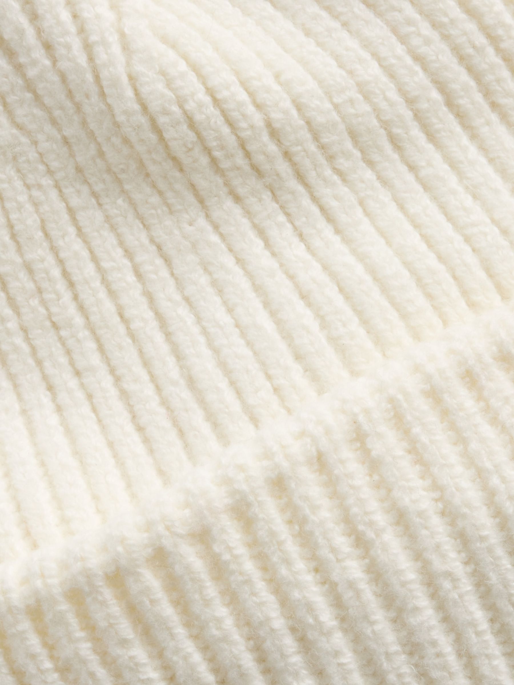 Cream CashSoft Rib Beanie - Image 2 of 2