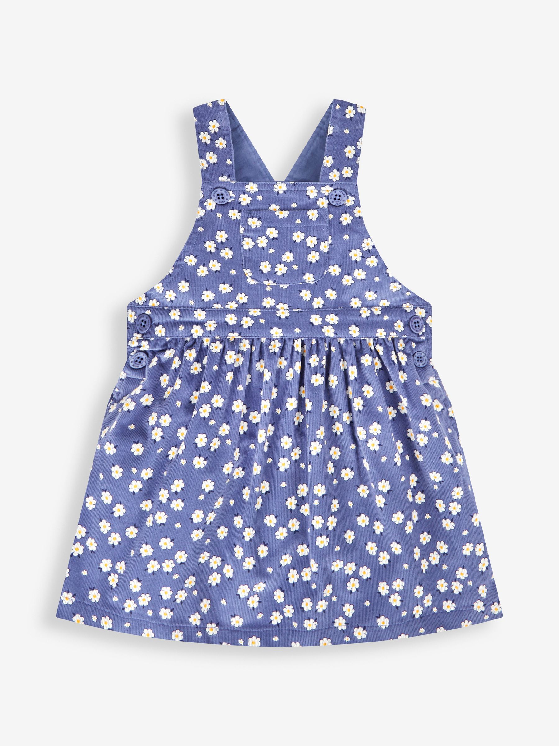 Navy Girls' Daisy Cord Pinafore Dress - Image 1 of 3