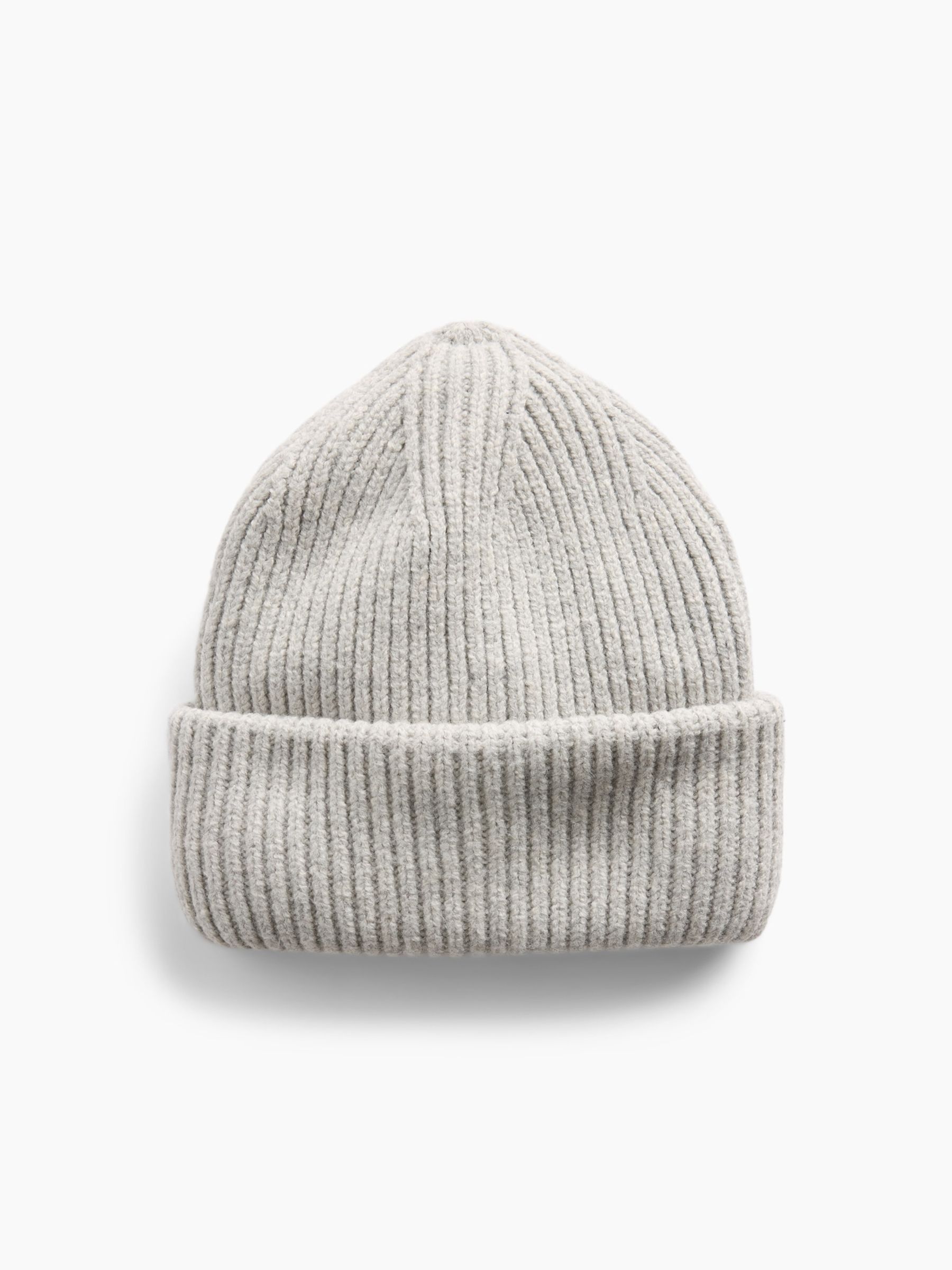 Grey CashSoft Rib Beanie - Image 1 of 2 Grey CashSoft Rib Beanie - Image 1 of 2
