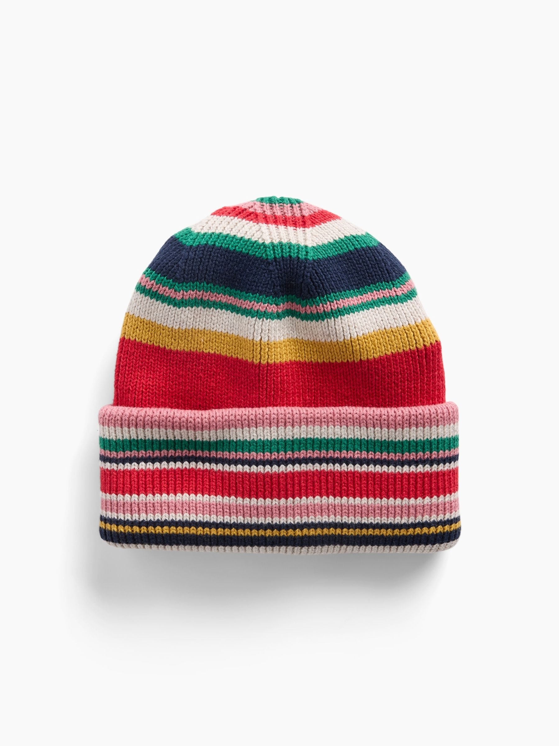 Red Happy Stripe Beanie - Image 1 of 2 Red Happy Stripe Beanie - Image 1 of 2