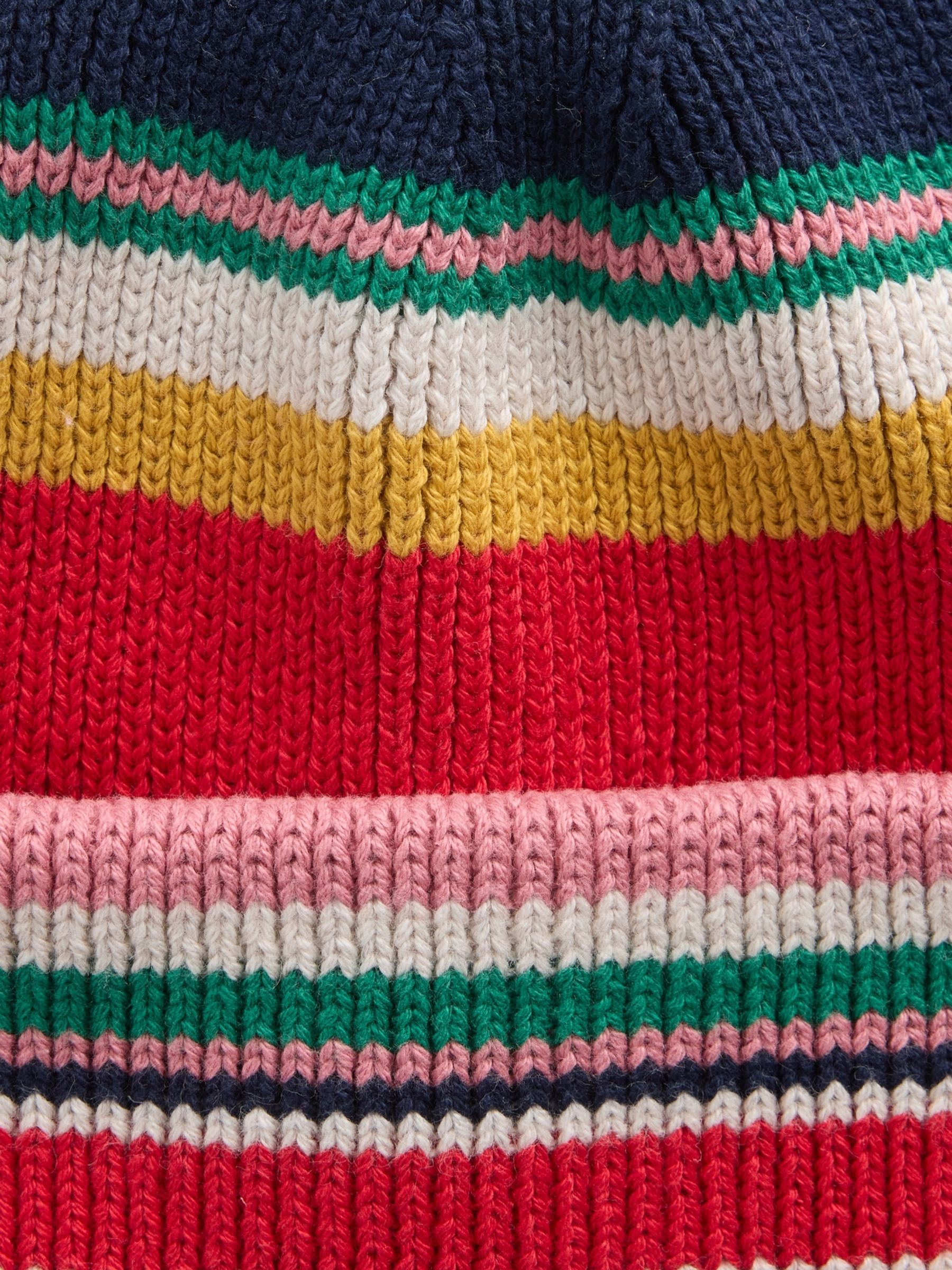 Red Happy Stripe Beanie - Image 2 of 2 Red Happy Stripe Beanie - Image 2 of 2