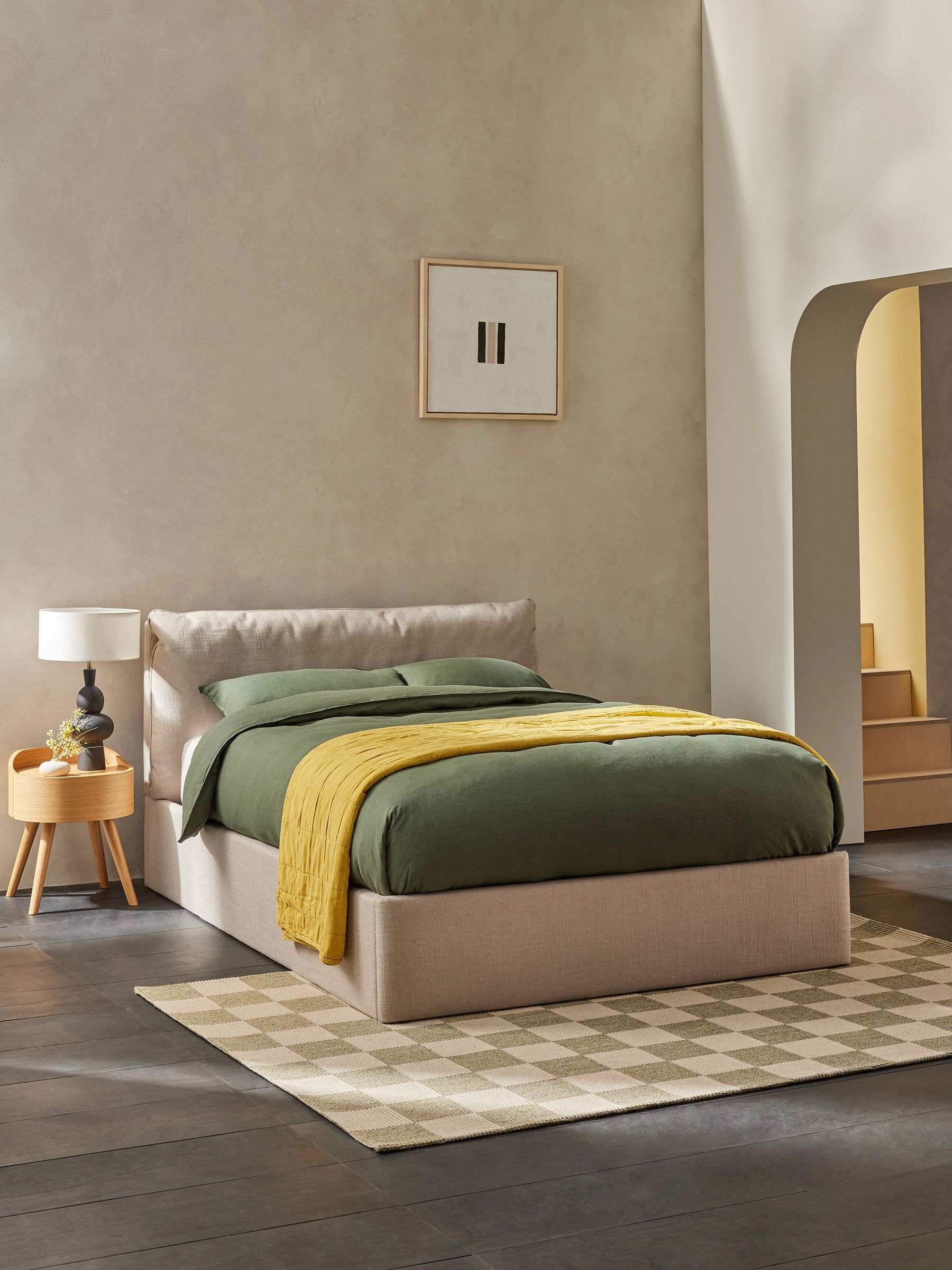 Harlow Ottoman Storage Bed Frame in Oatmeal - Image 1 of 4