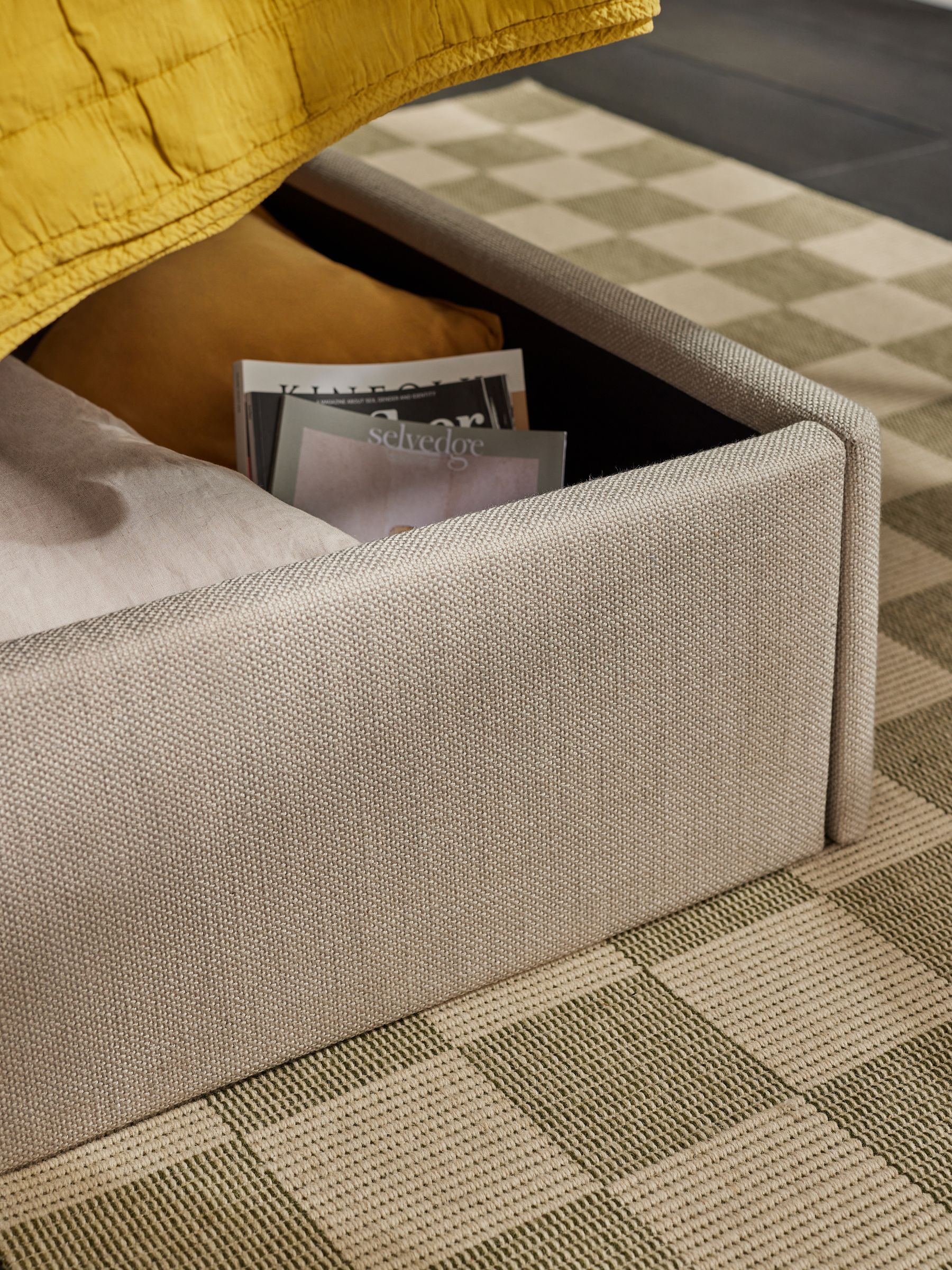 Harlow Ottoman Storage Bed Frame in Oatmeal - Image 2 of 4