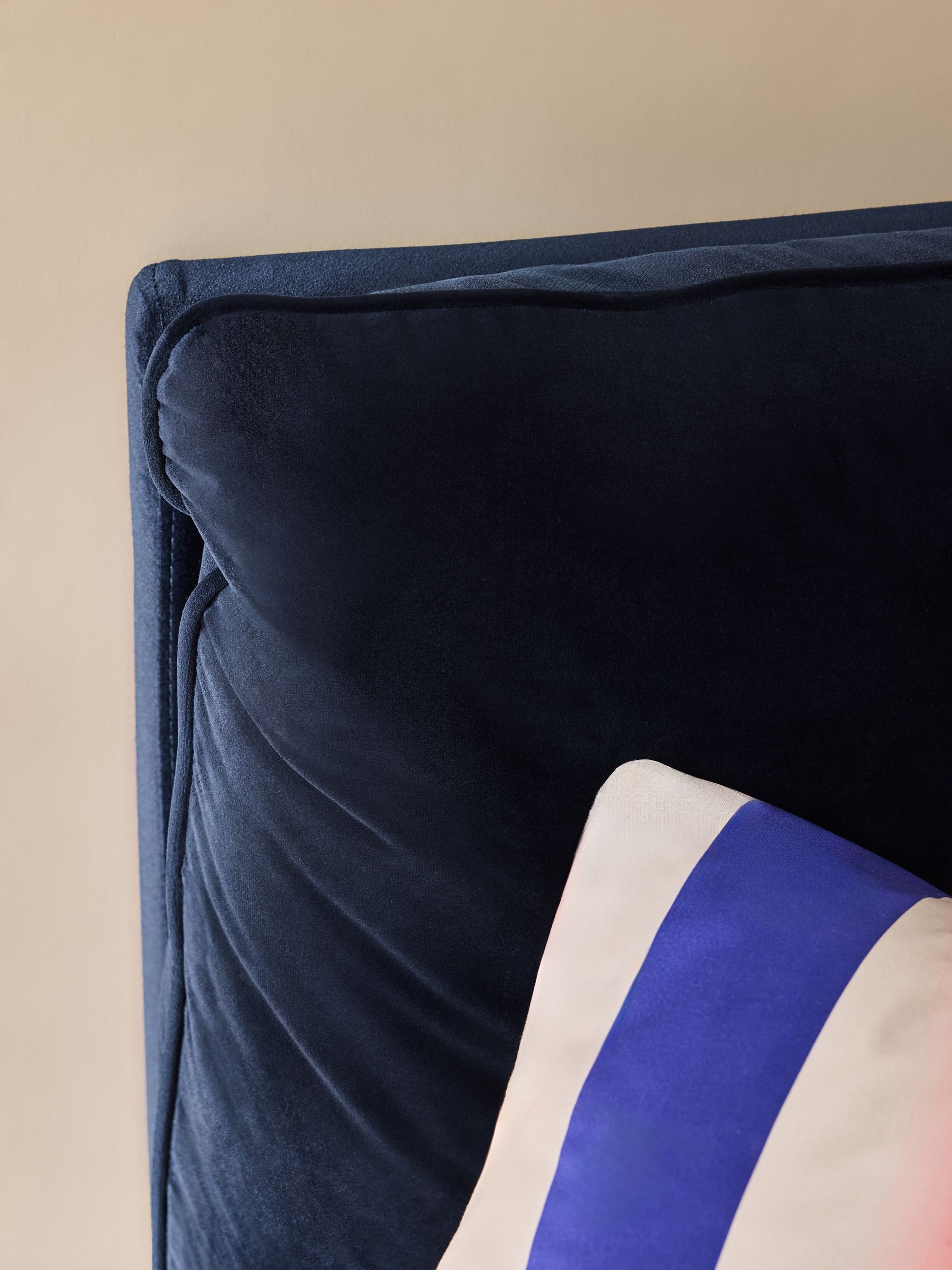 Navy Velvet Ottoman Storage Bed Harlow Bed - Image 3 of 5