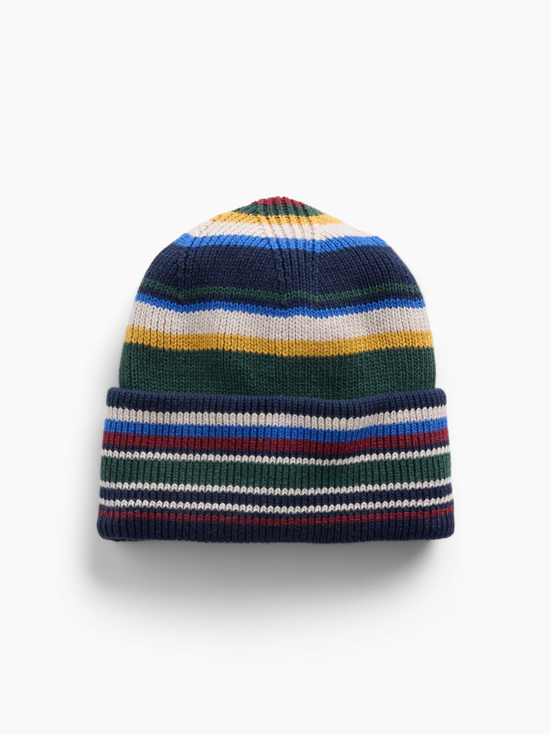 Blue Happy Stripe Beanie - Image 1 of 2 Blue Happy Stripe Beanie - Image 1 of 2