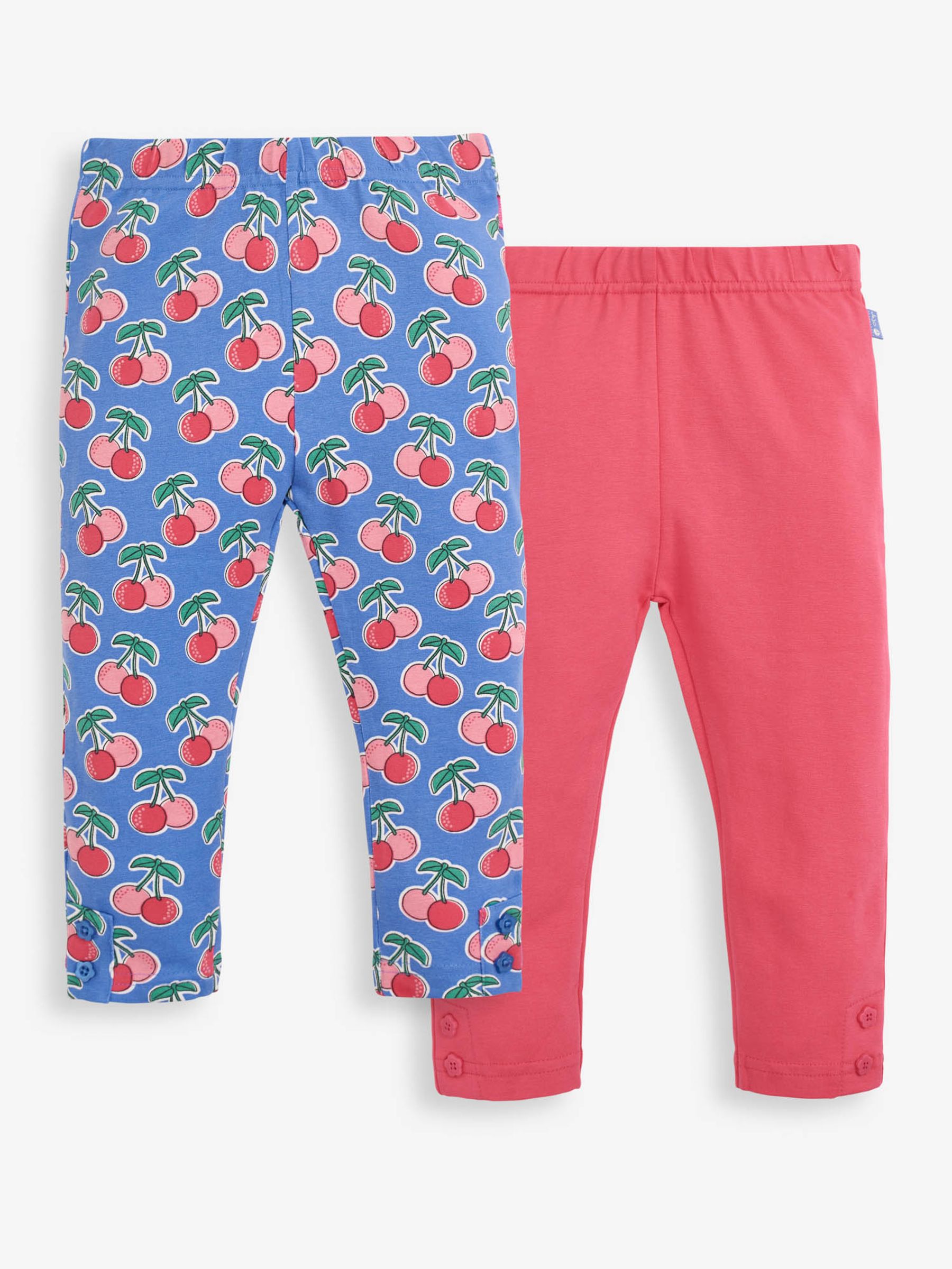 Blue 2-Pack Girls' Cherry Print & Pink Leggings - Image 1 of 5