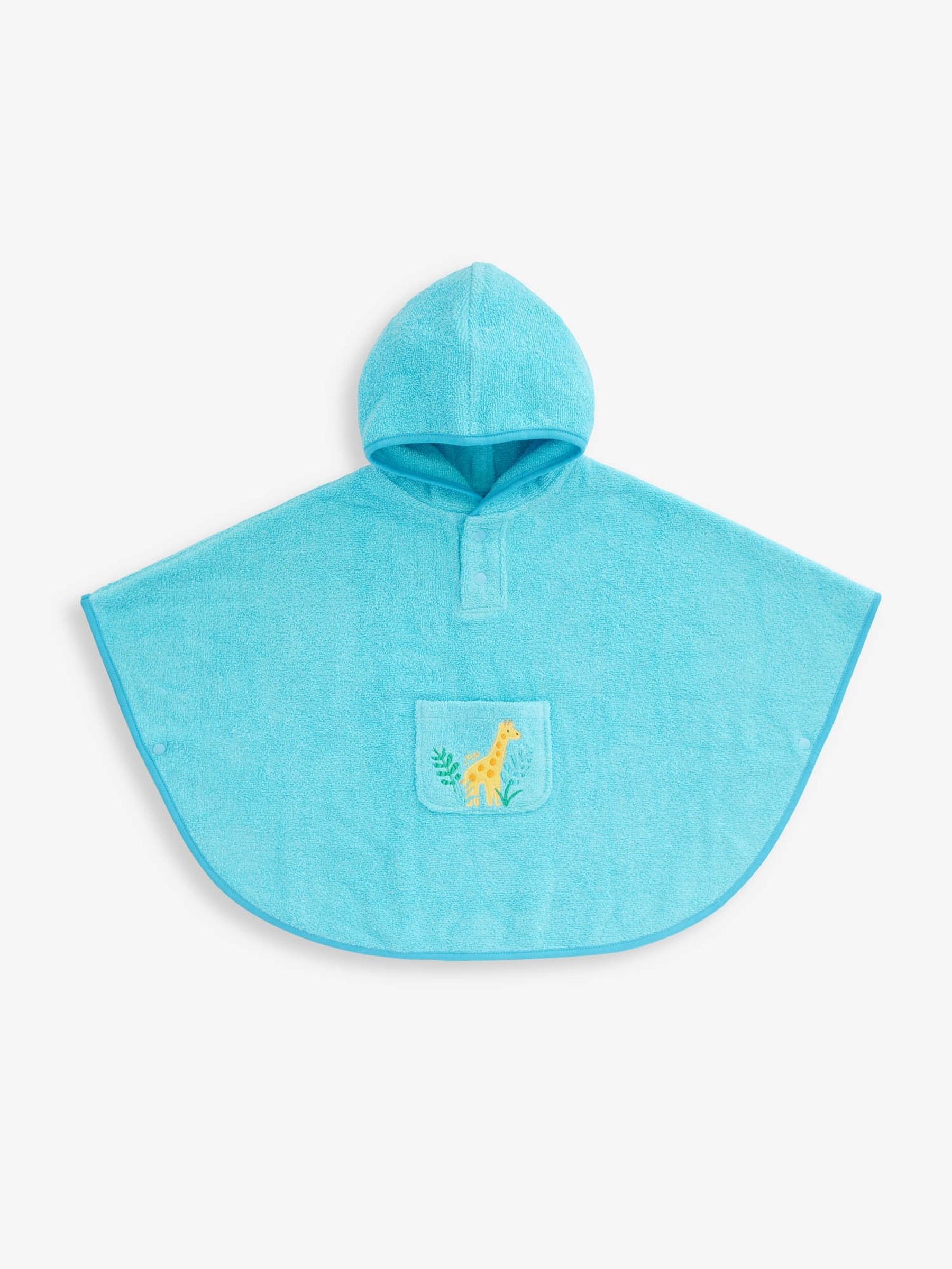 Turquoise Giraffe Towelling Poncho - Image 1 of 3