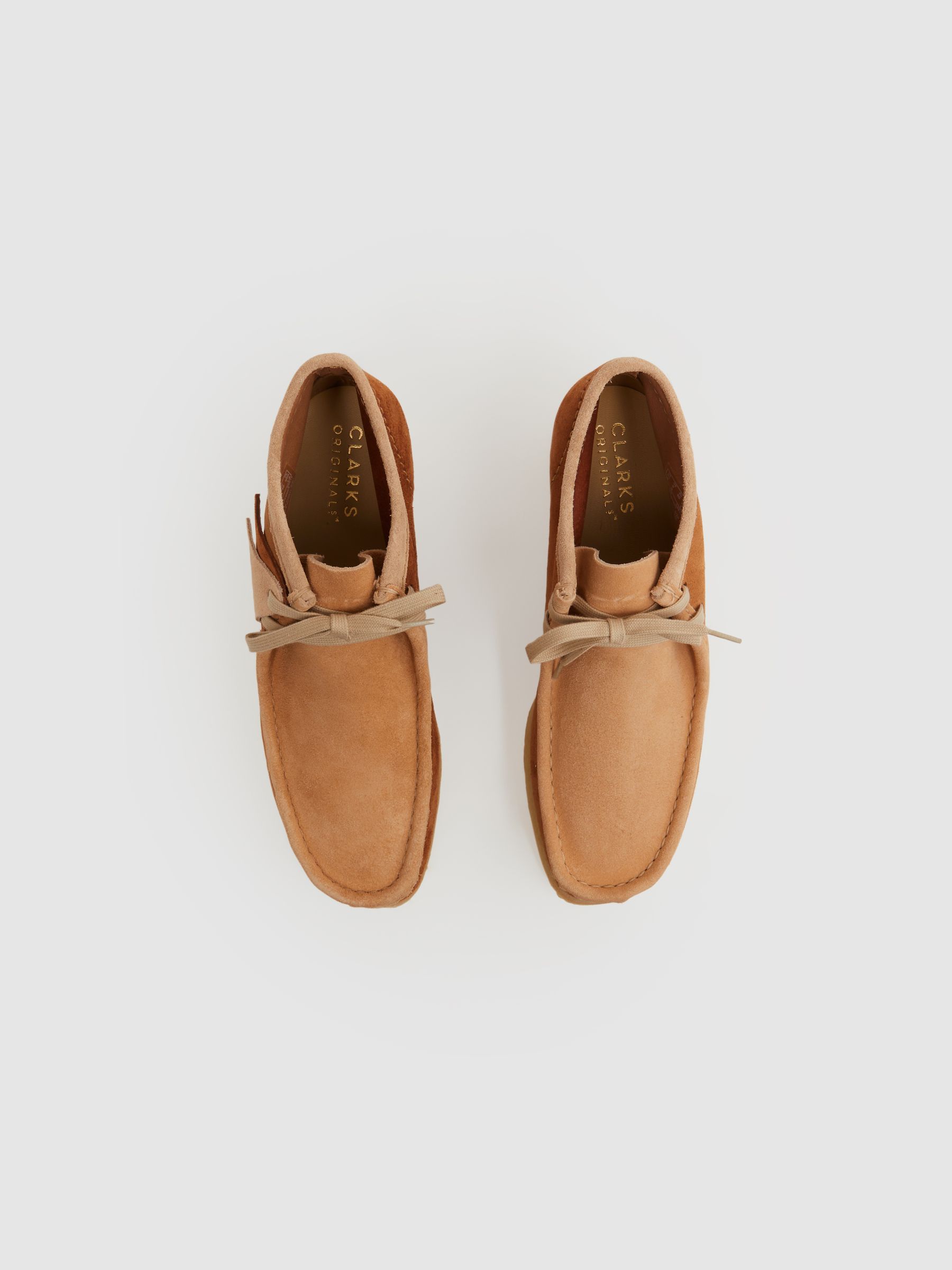 Clarks Originals Suede Wallabee Boots in Tan - Image 3 of 6