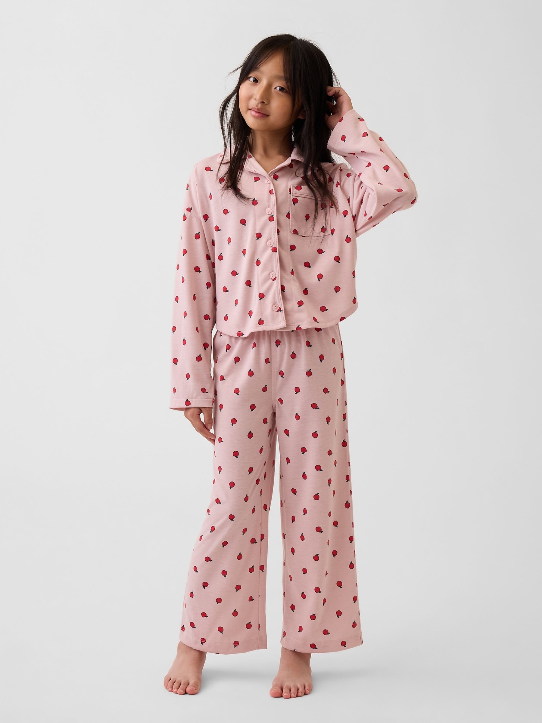 Pink Apple Print Pyjamas Set - Image 1 of 4
