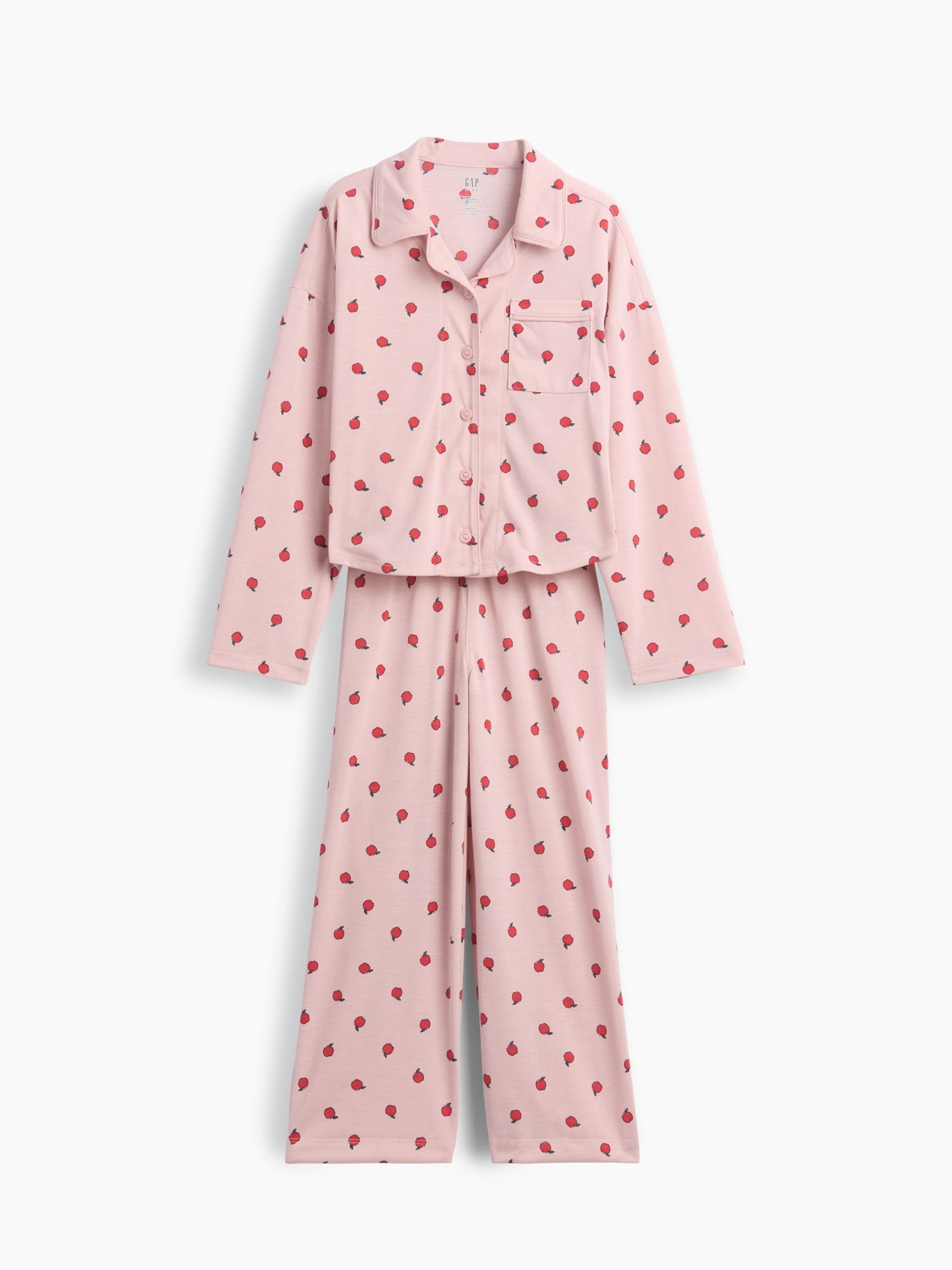 Pink Apple Print Pyjamas Set - Image 3 of 4