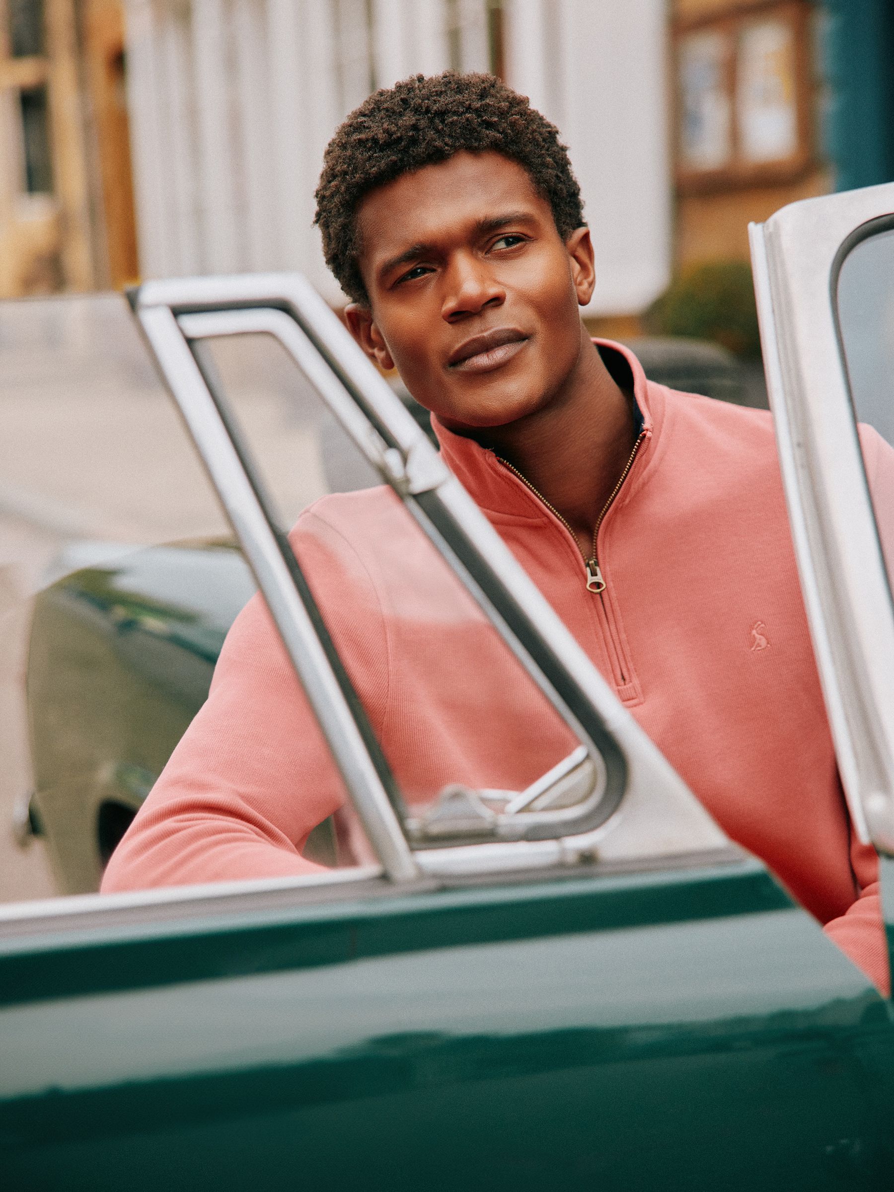 Alistair Pink Quarter Zip Cotton Sweatshirt - Image 11 of 12