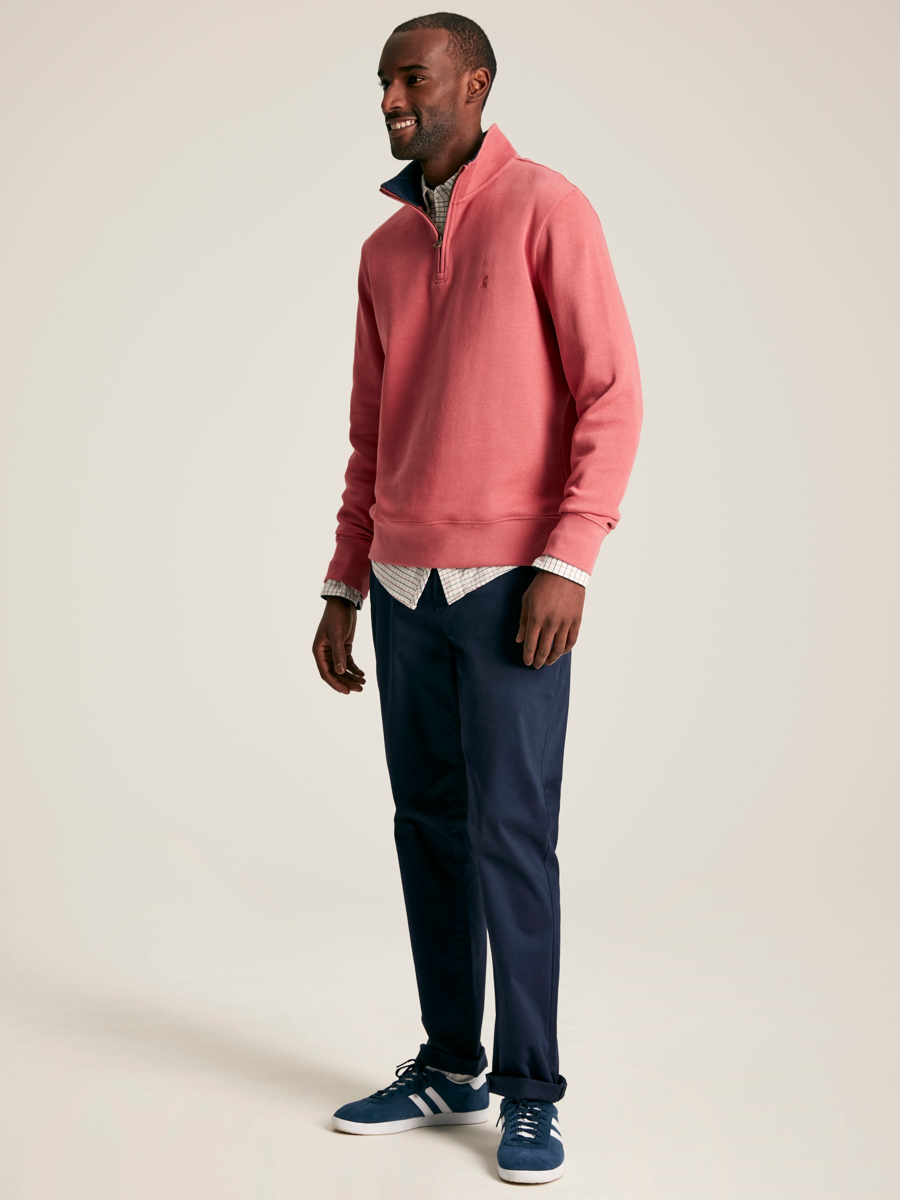 Alistair Pink Quarter Zip Cotton Sweatshirt - Image 3 of 12