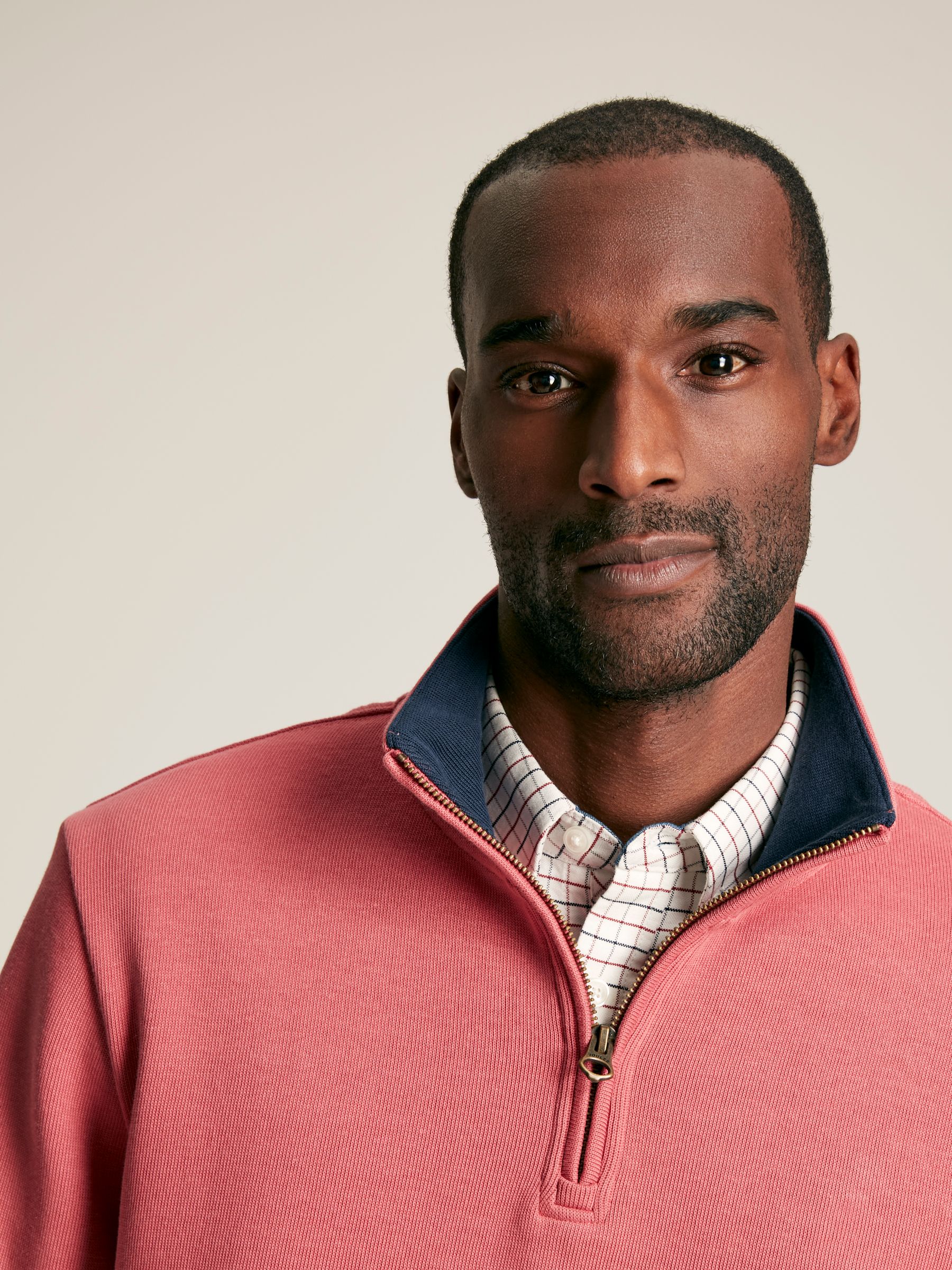 Alistair Pink Quarter Zip Cotton Sweatshirt - Image 4 of 12
