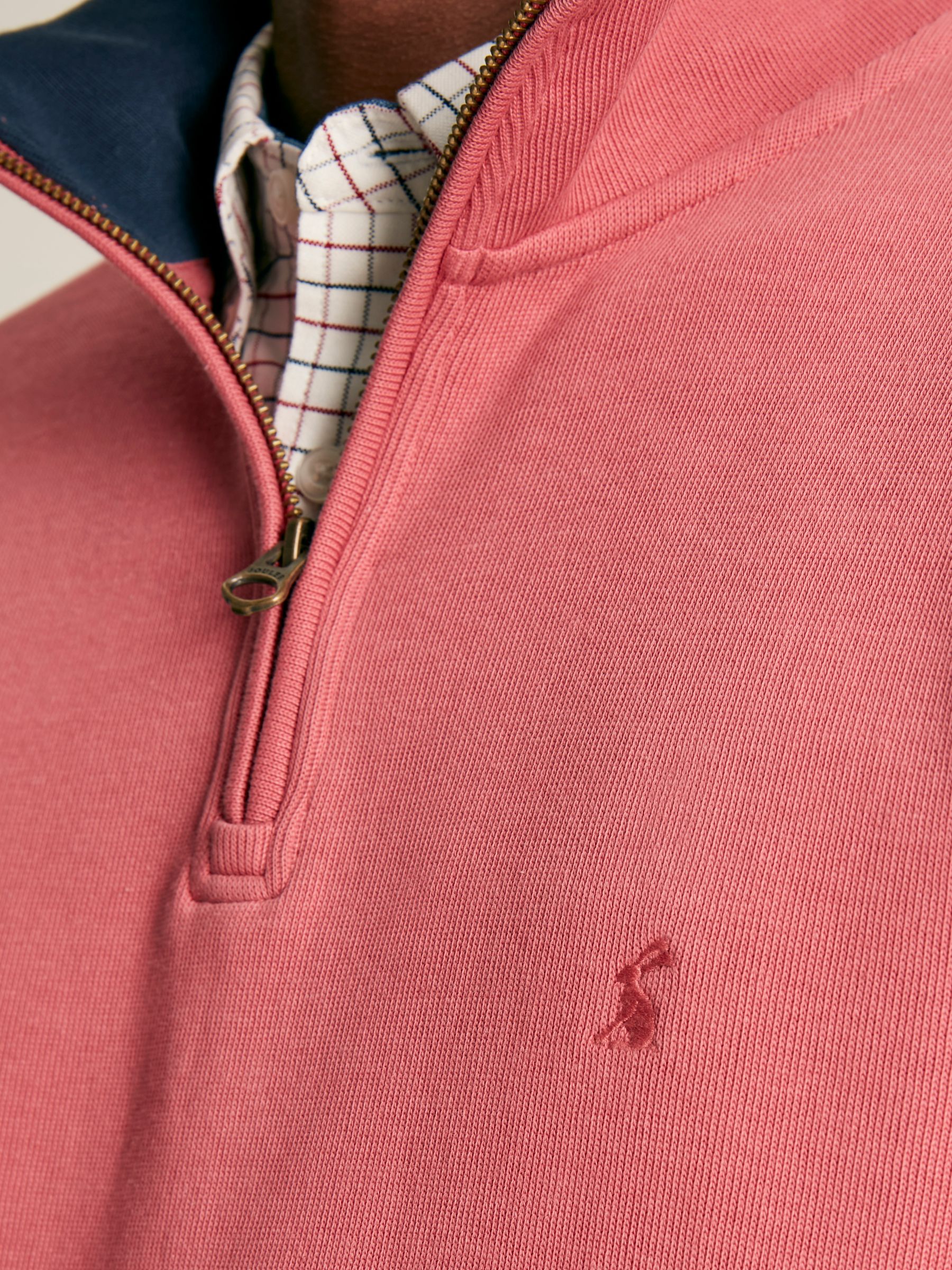 Alistair Pink Quarter Zip Cotton Sweatshirt - Image 6 of 12