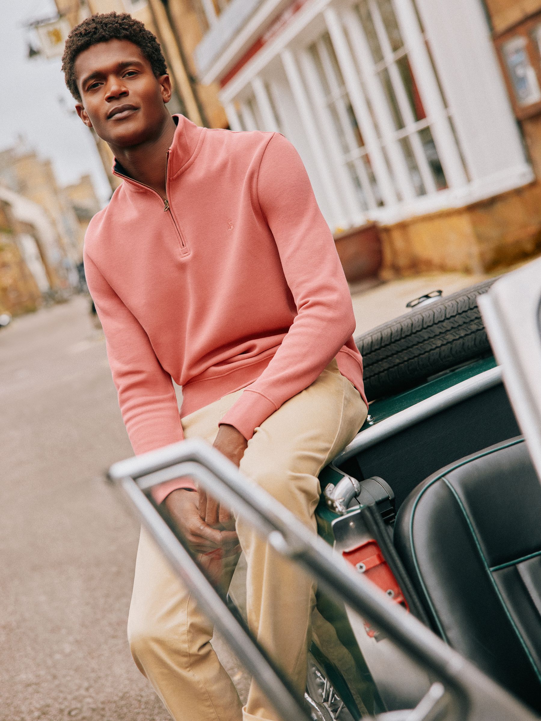 Alistair Pink Quarter Zip Cotton Sweatshirt - Image 9 of 12