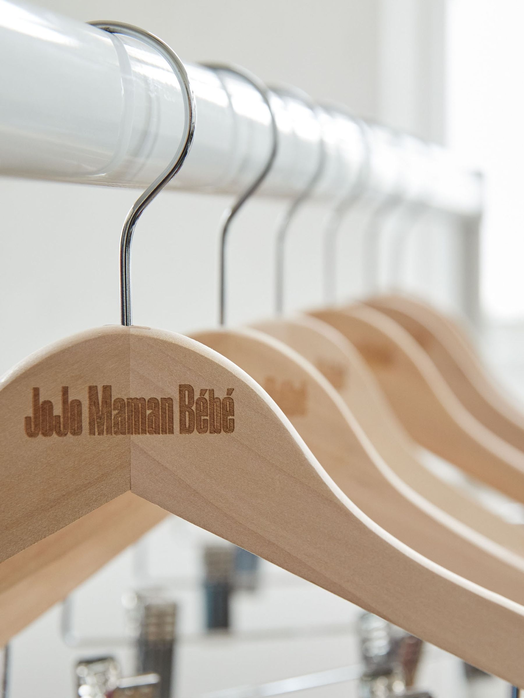 Set of 12 Kids' Size Wooden Hangers - Image 2 of 3