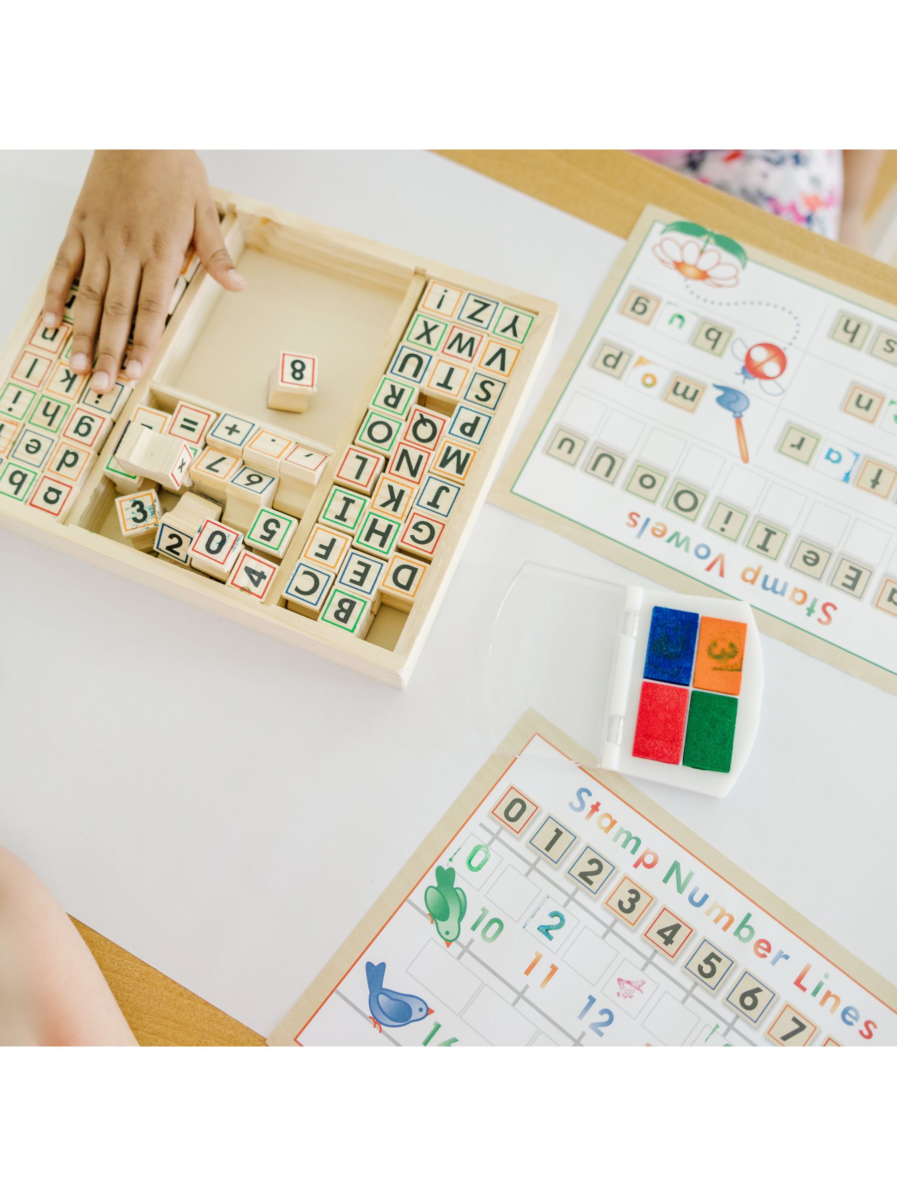 Melissa & Doug Deluxe Wooden Stamp Set ABCs 123s - Image 4 of 8