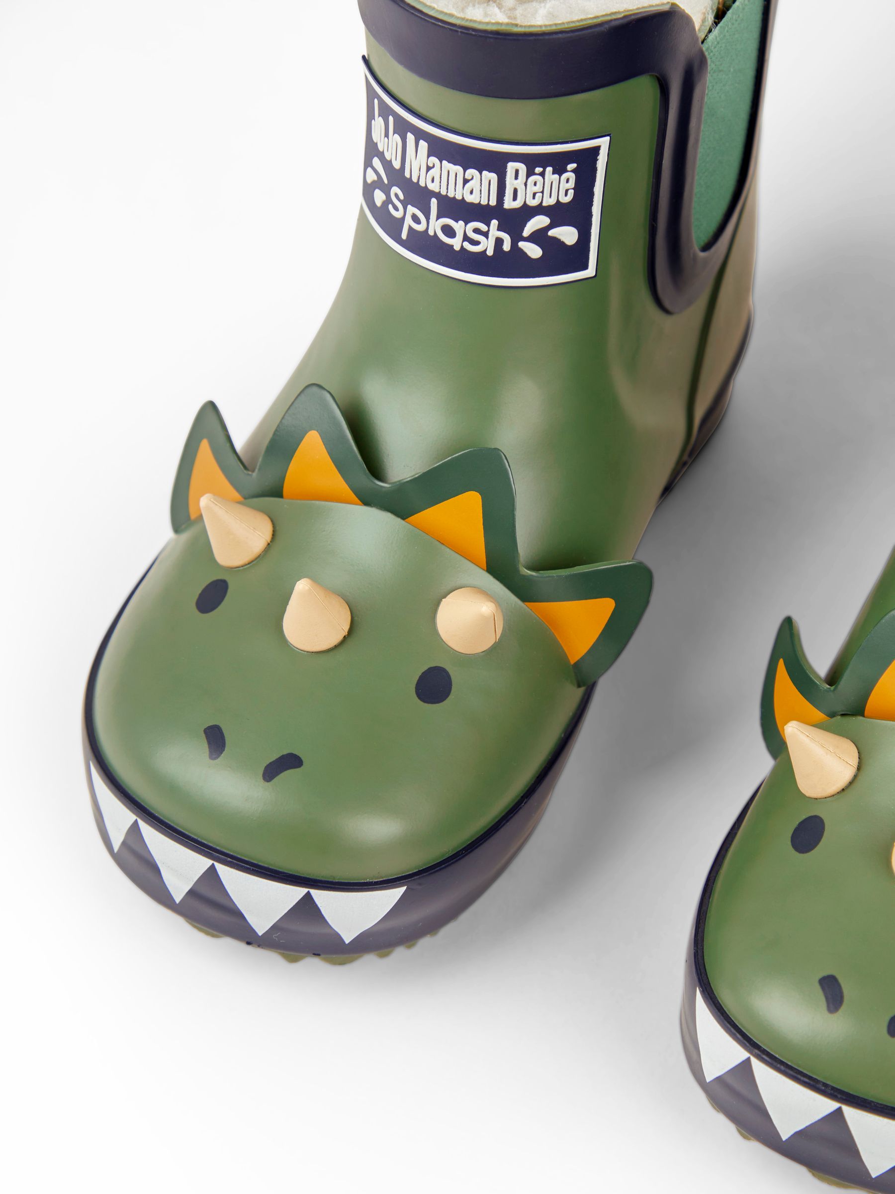 Khaki Cosy Lined Dino Ankle Wellies - Image 8 of 9