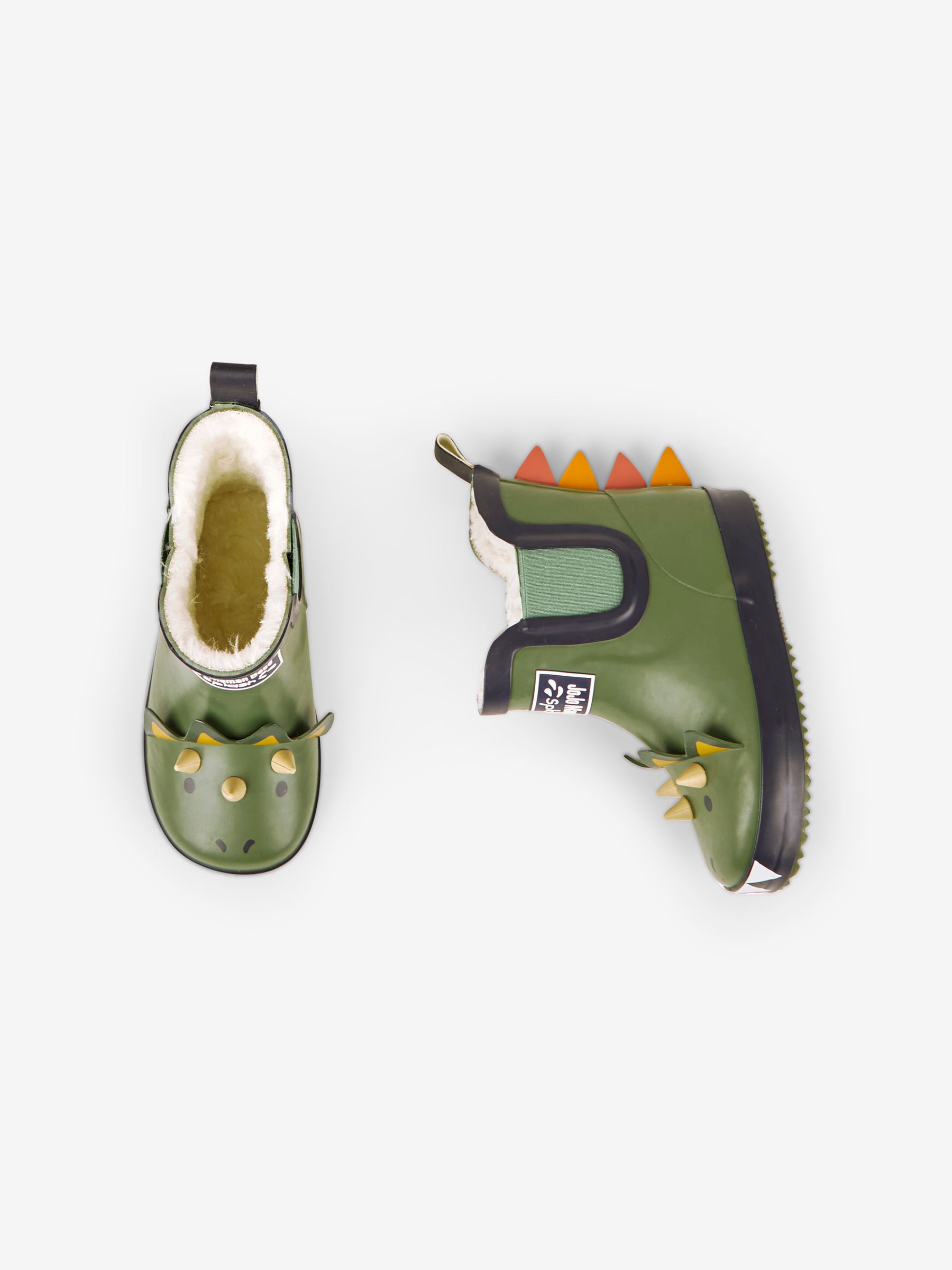 Khaki Cosy Lined Dino Ankle Wellies - Image 9 of 9