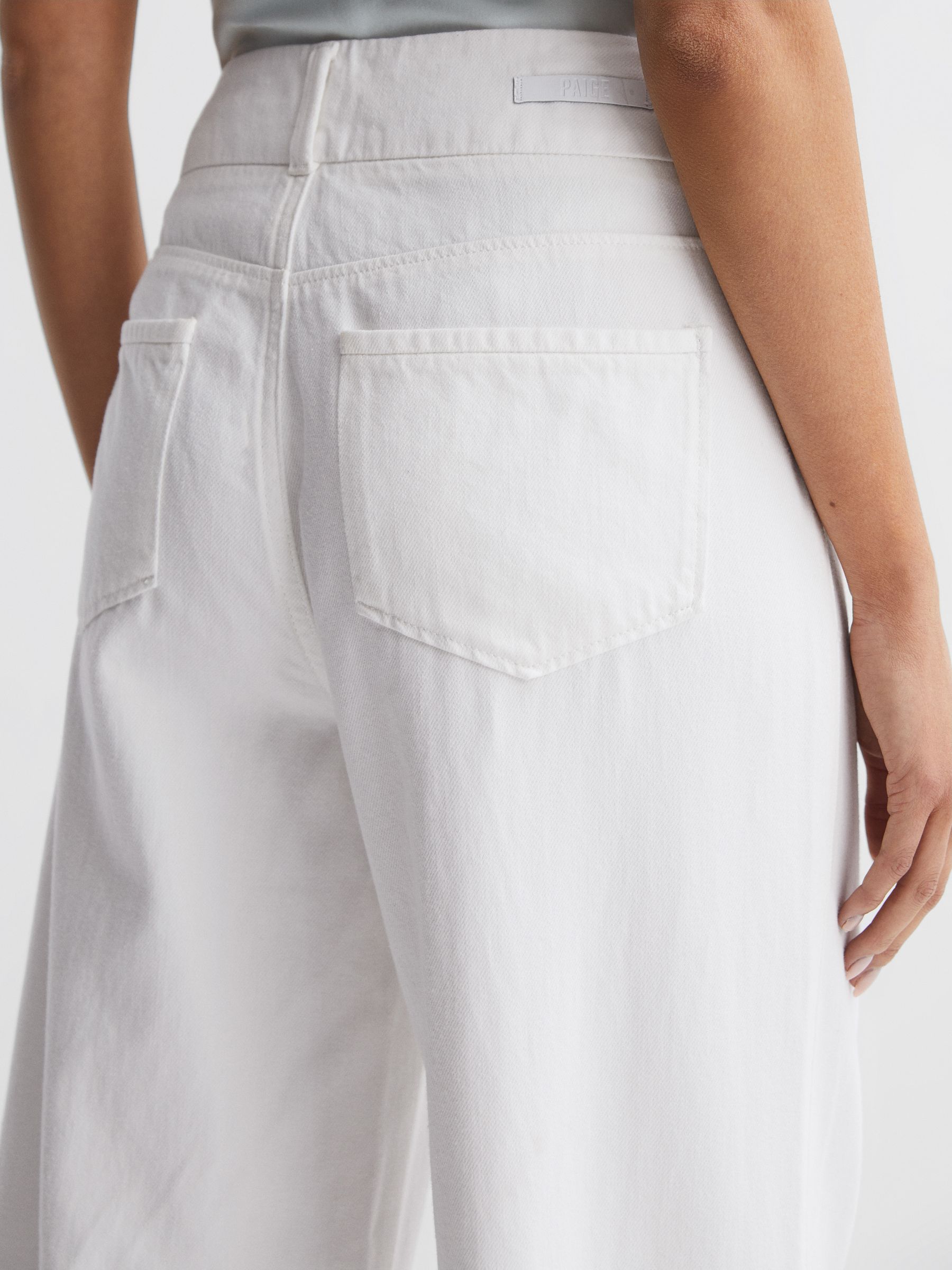 Paige High Rise Wide Leg Jeans in Boss White - Image 4 of 5