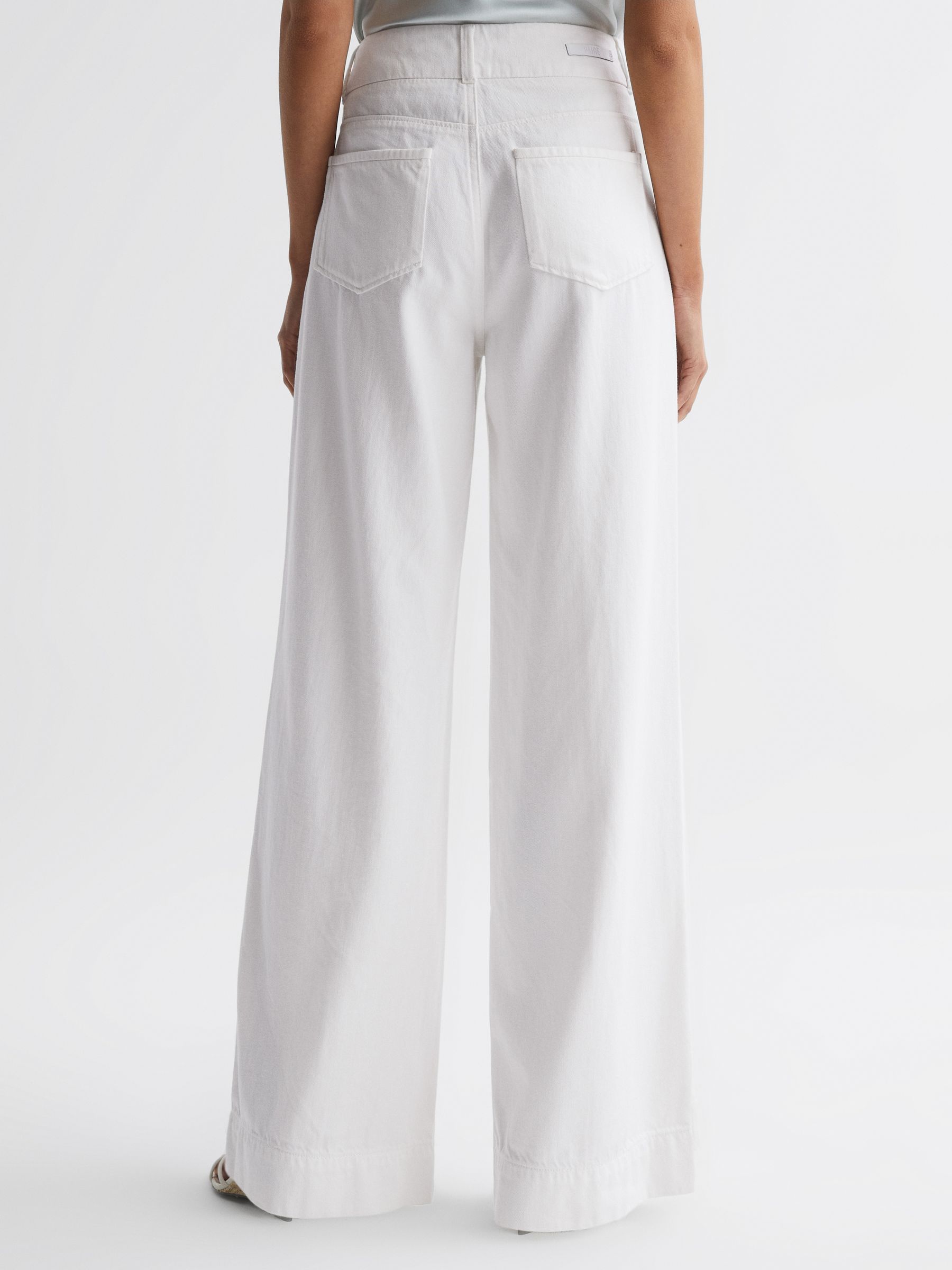 Paige High Rise Wide Leg Jeans in Boss White - Image 5 of 5